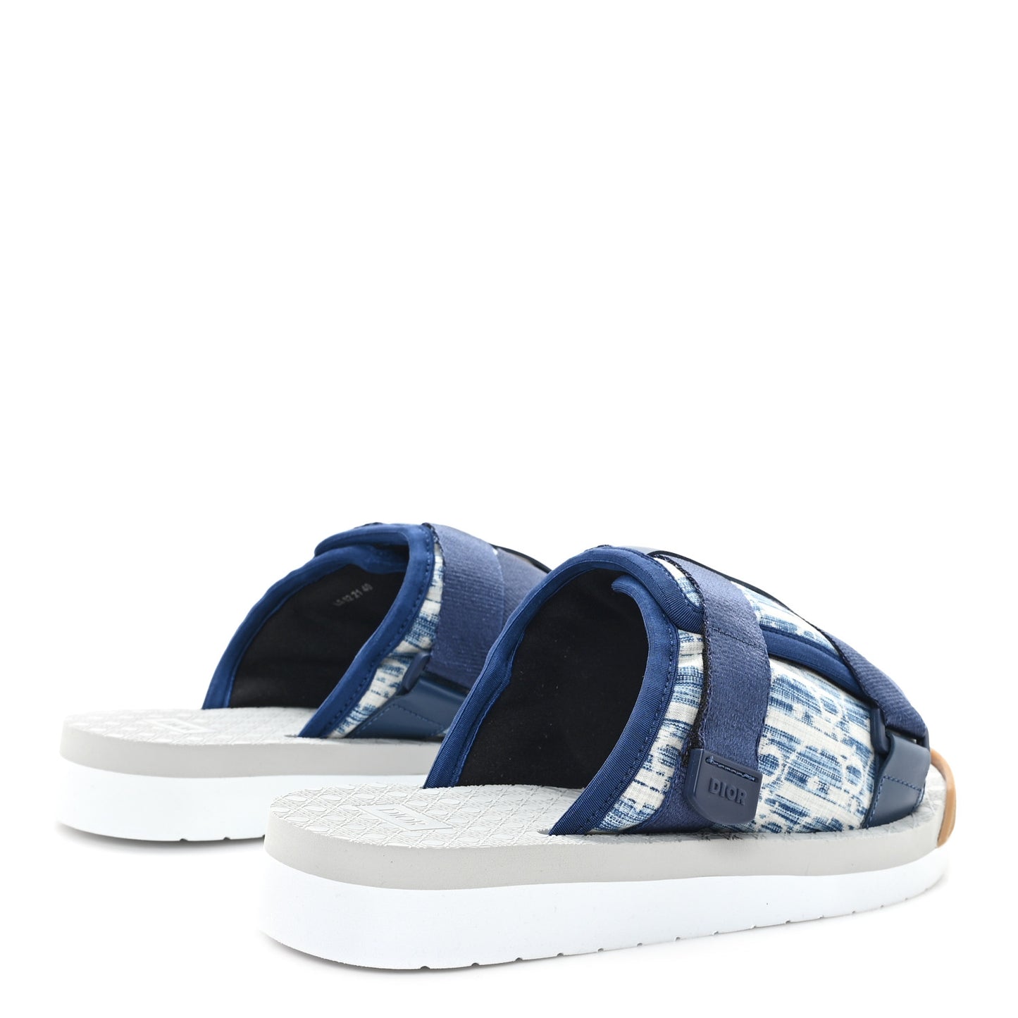 Oblique Jacquard Mens Alpha Sandals 40 Blue Denim