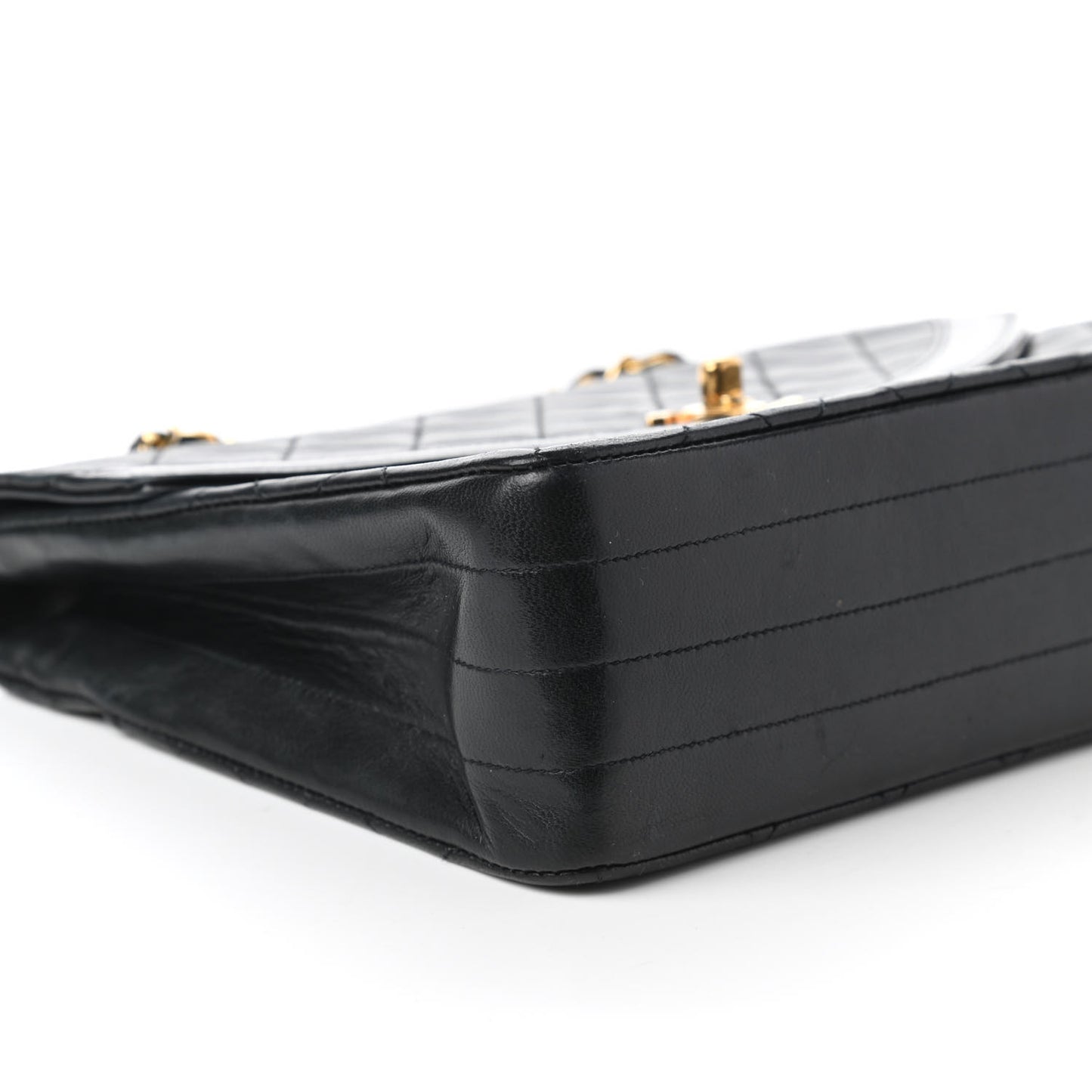 Lambskin Quilted Small Single Flap Black