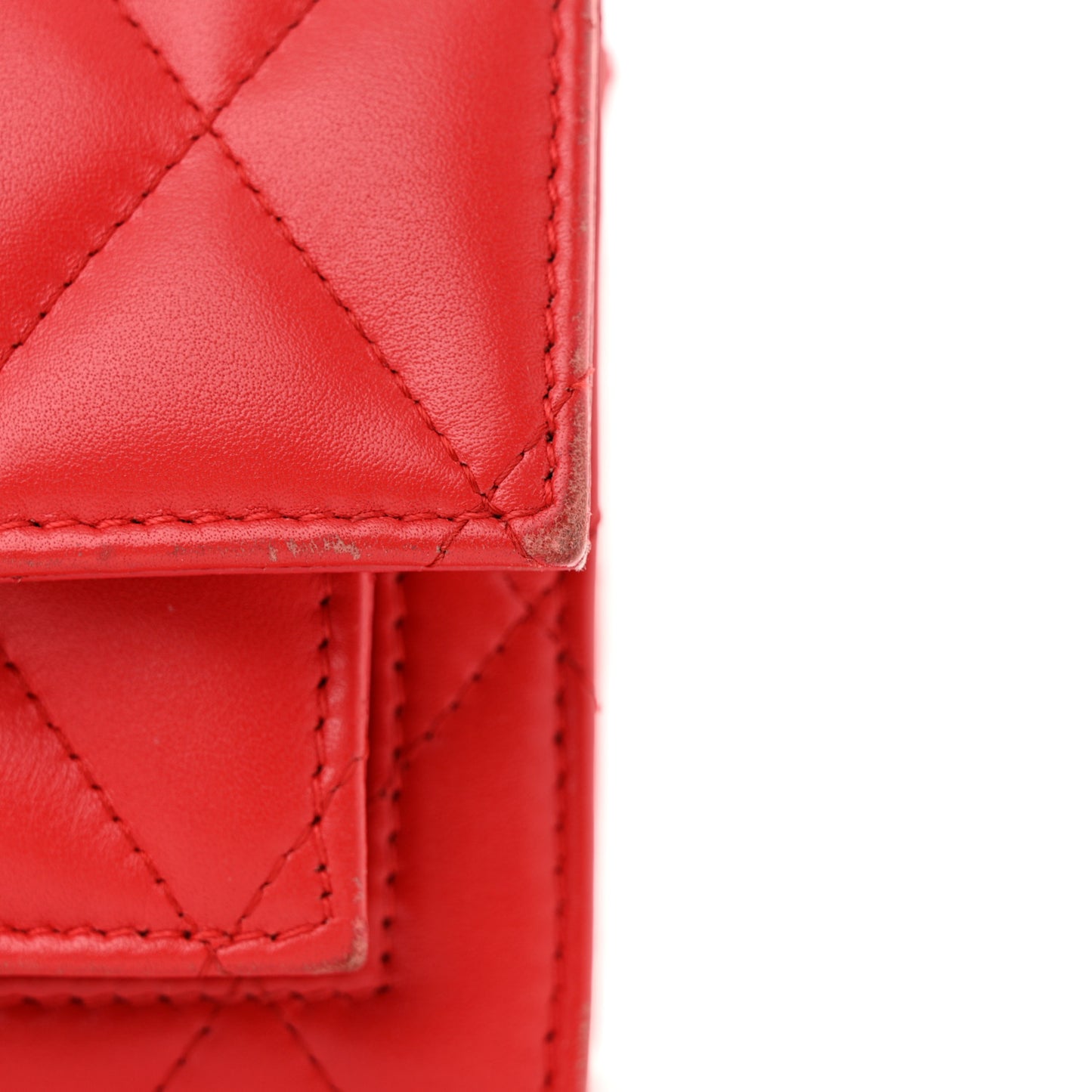 Nappa Calfskin Quilted XS Sharp Top Handle Bag Bright Red