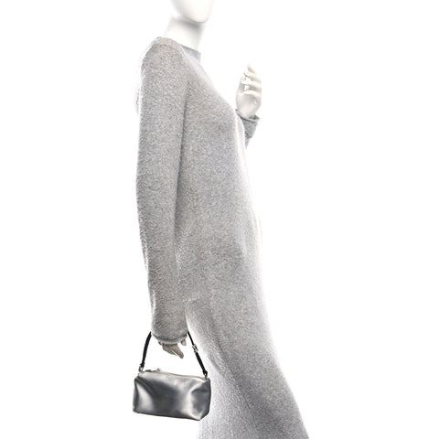 Satin Crystal Heiress Pouch Silver
