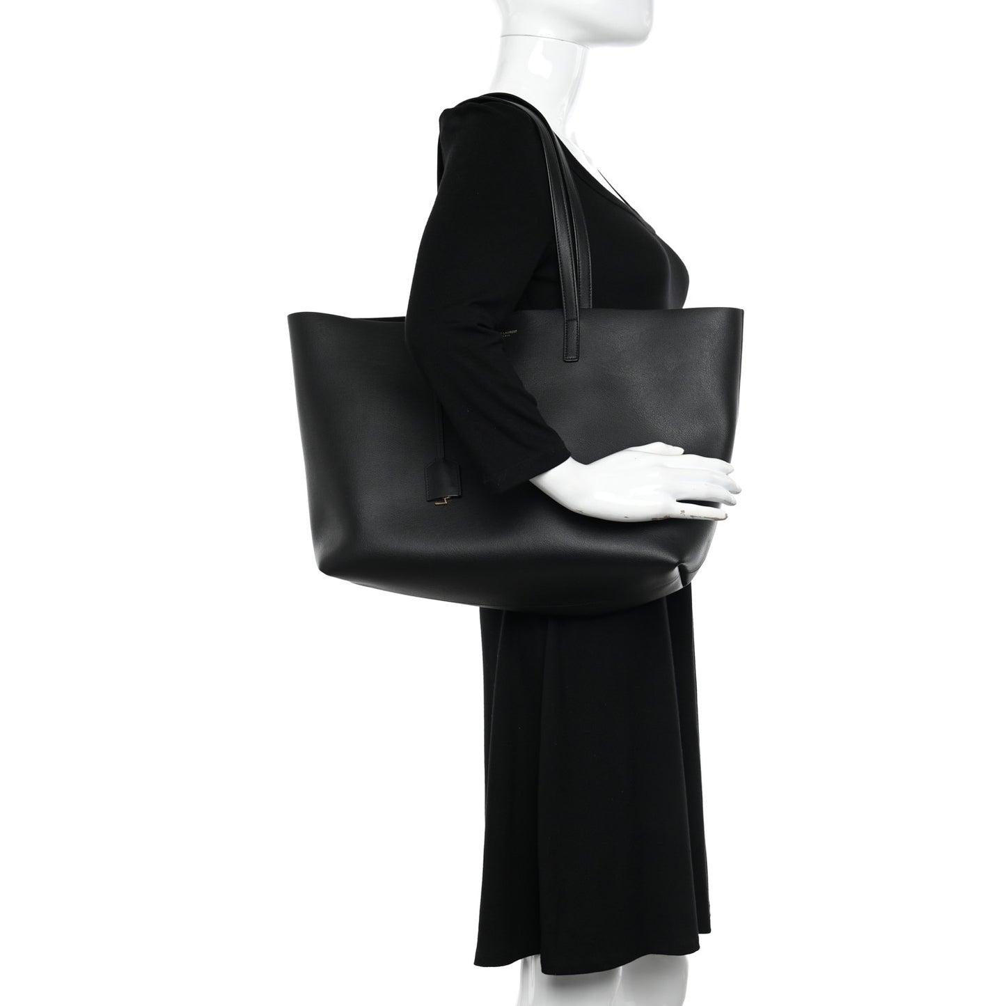 Calfskin Large Shopping Tote Black