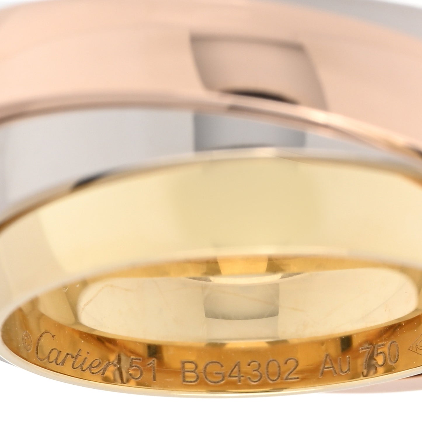 18K Pink Yellow White Trinity Must Essence Ring 51 5.75