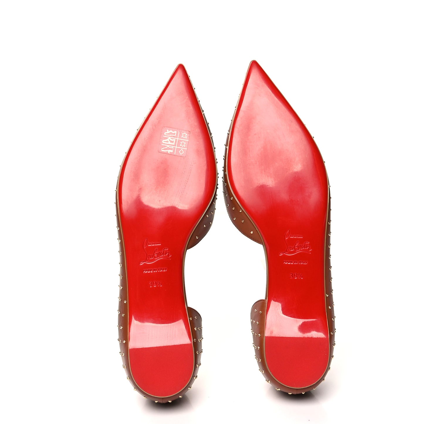 Nappa Studded Iriza Flats 39.5 Cuoio