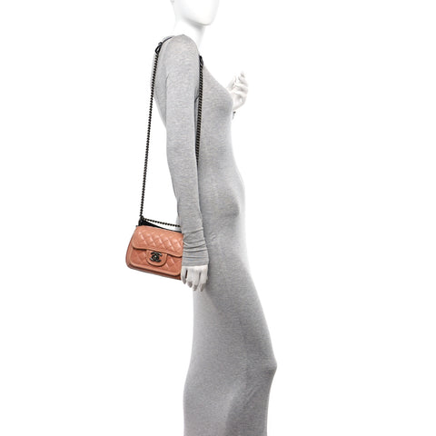 Calfskin Quilted Small Prestige Top Handle Flap Pink
