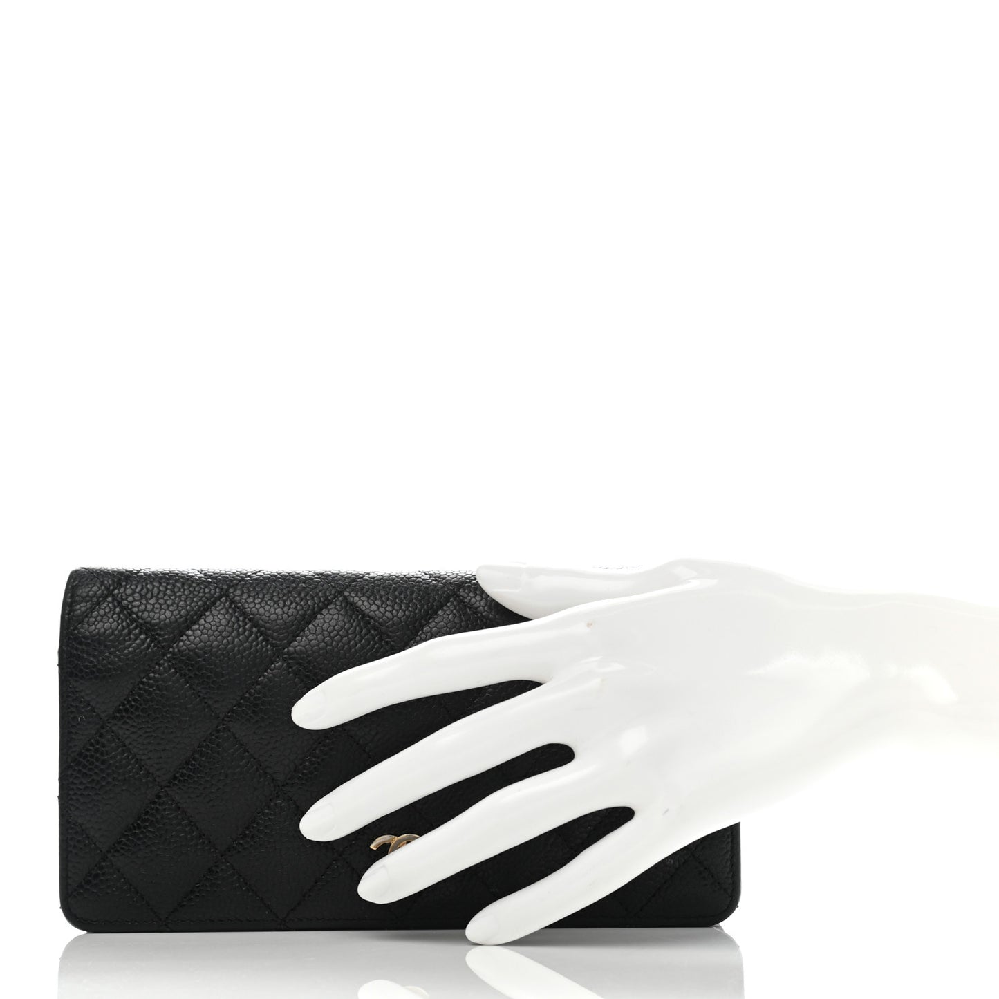 Caviar Quilted Yen Wallet Black