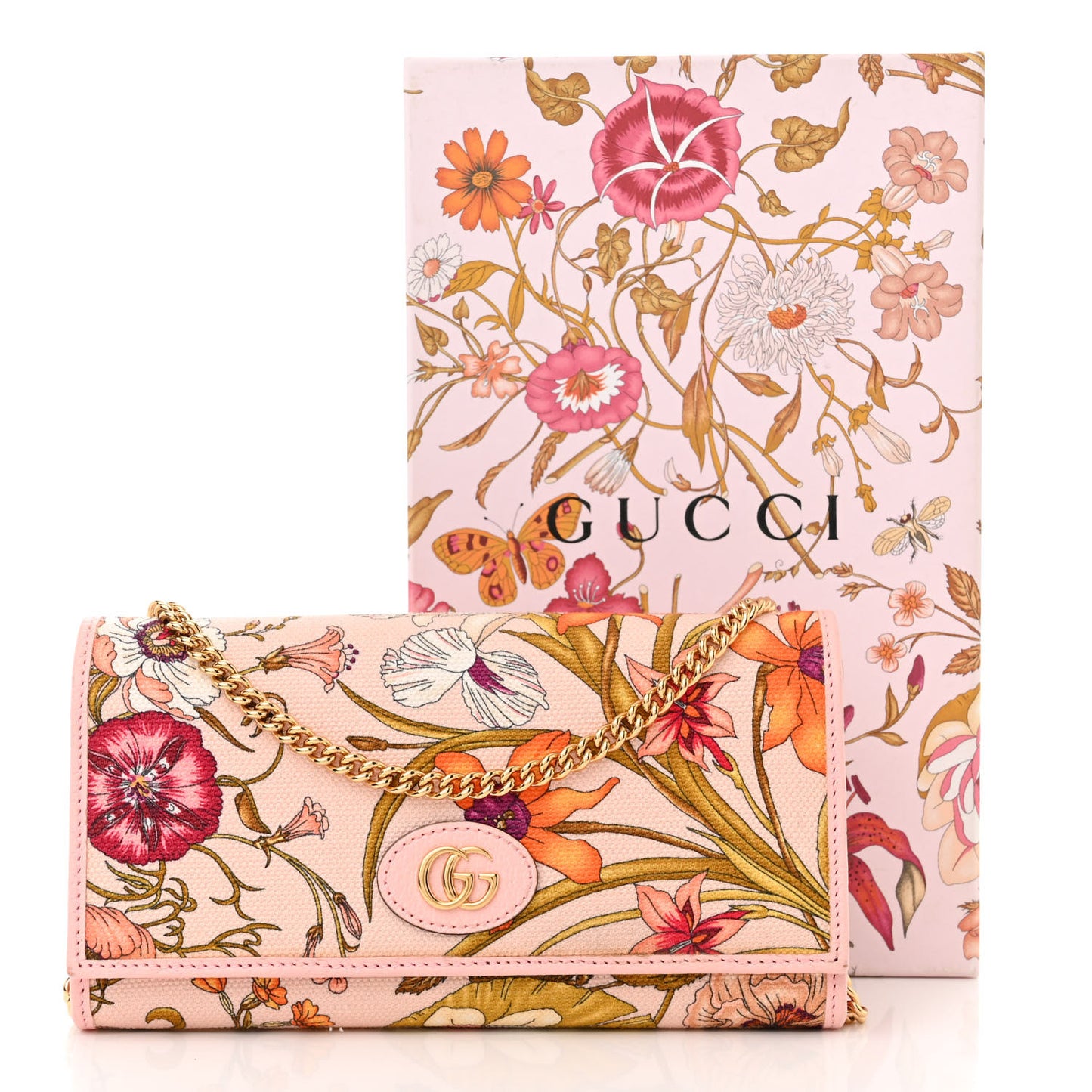 Canvas Flora Wallet On Chain Light Pink