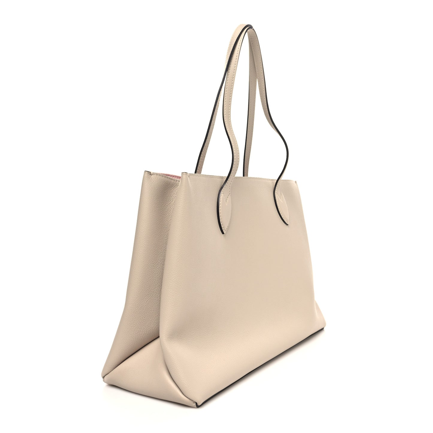 Grained Calfskin Lockme Shopper Greige