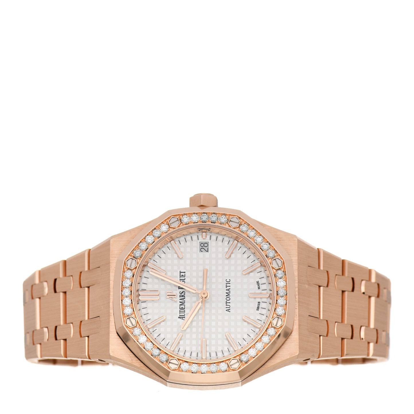 18K Rose Gold Diamond 37mm Royal Oak Automatic Watch 15451OR.ZZ.1256OR.01