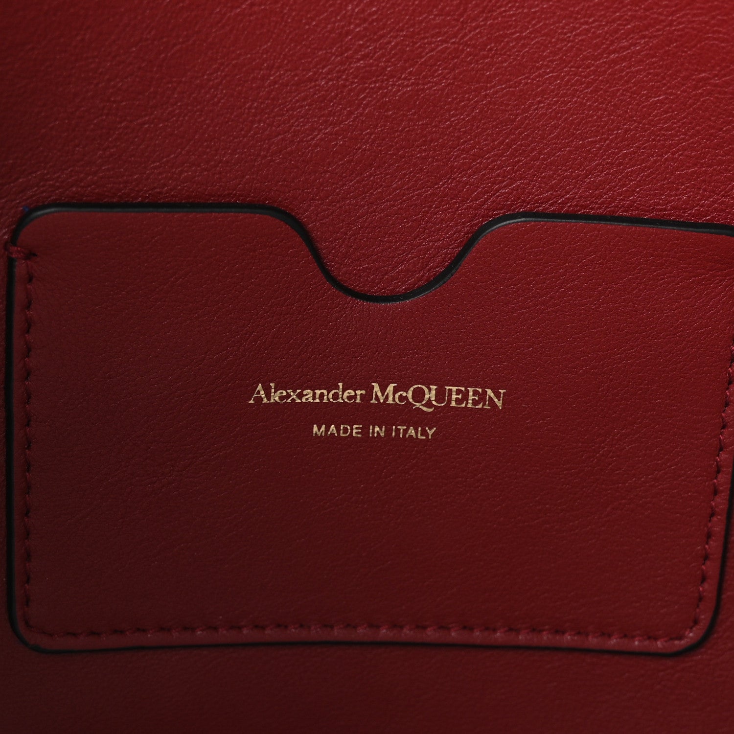 Alexander McQueen Calfskin Embossed Signature Shopper Black Red 6 of 10