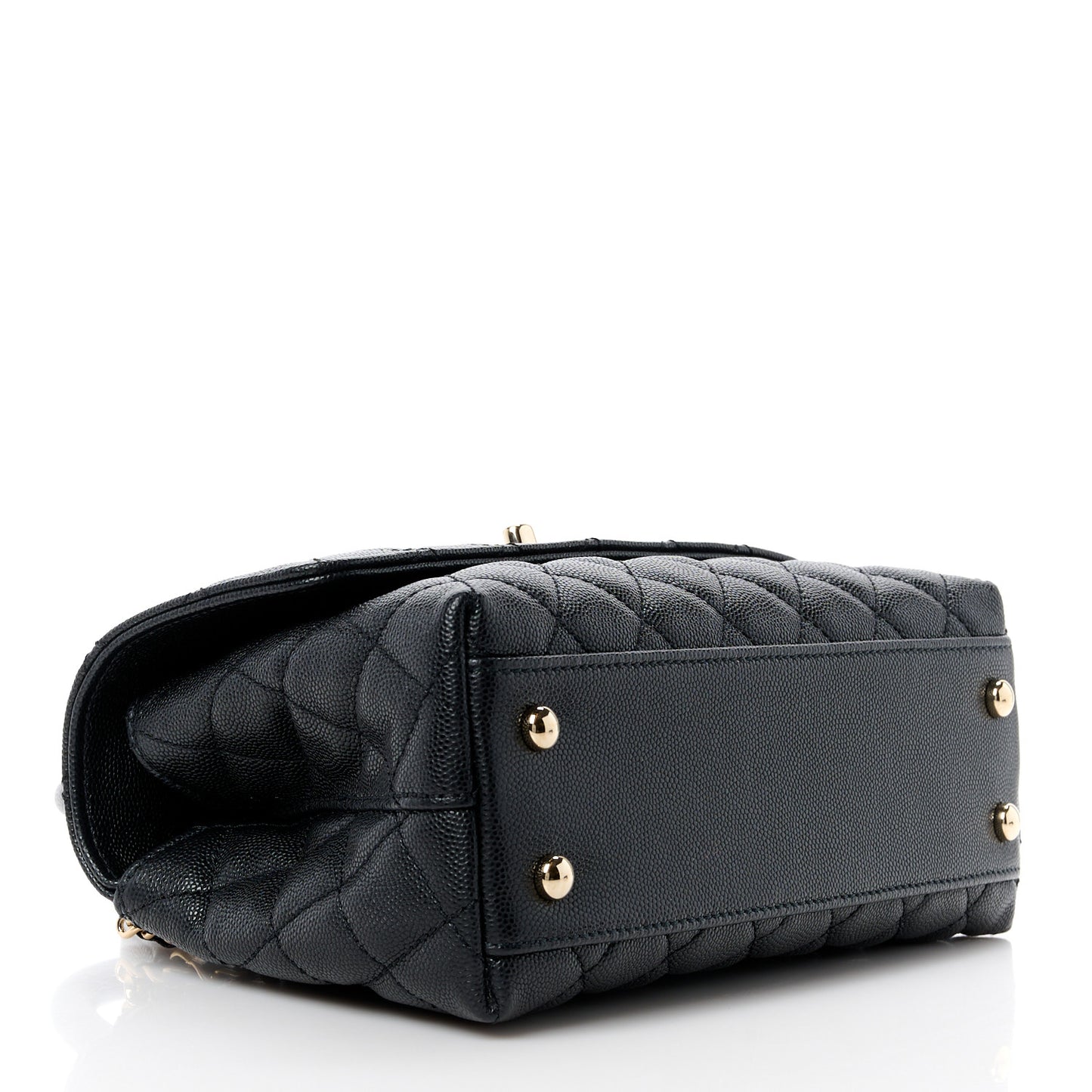 Caviar Quilted Mini Coco Handle Flap Black