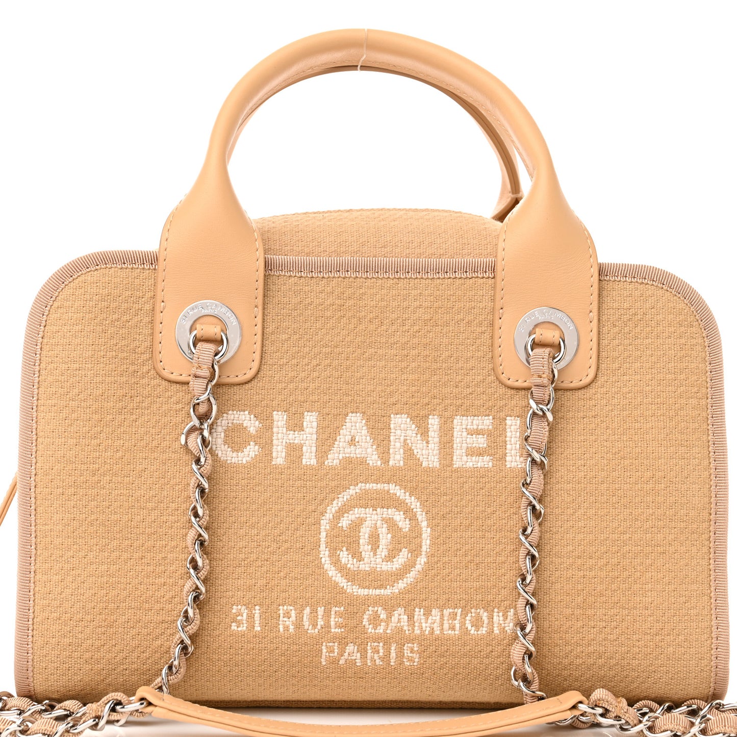 Denim Deauville Bowling Bag Beige
