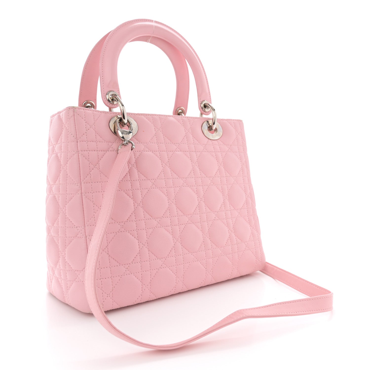 Christian Dior Lambskin Cannage Medium Lady Dior Light Pink 3 of 17