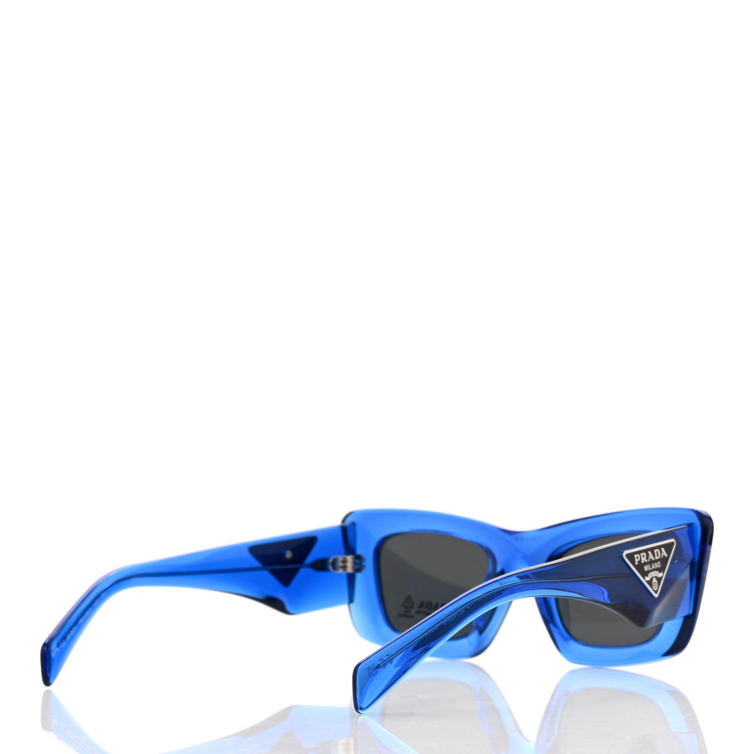Prada Acetate Symbole Sunglasses SPR 13Z Crystal Electric Blue 4 of 7