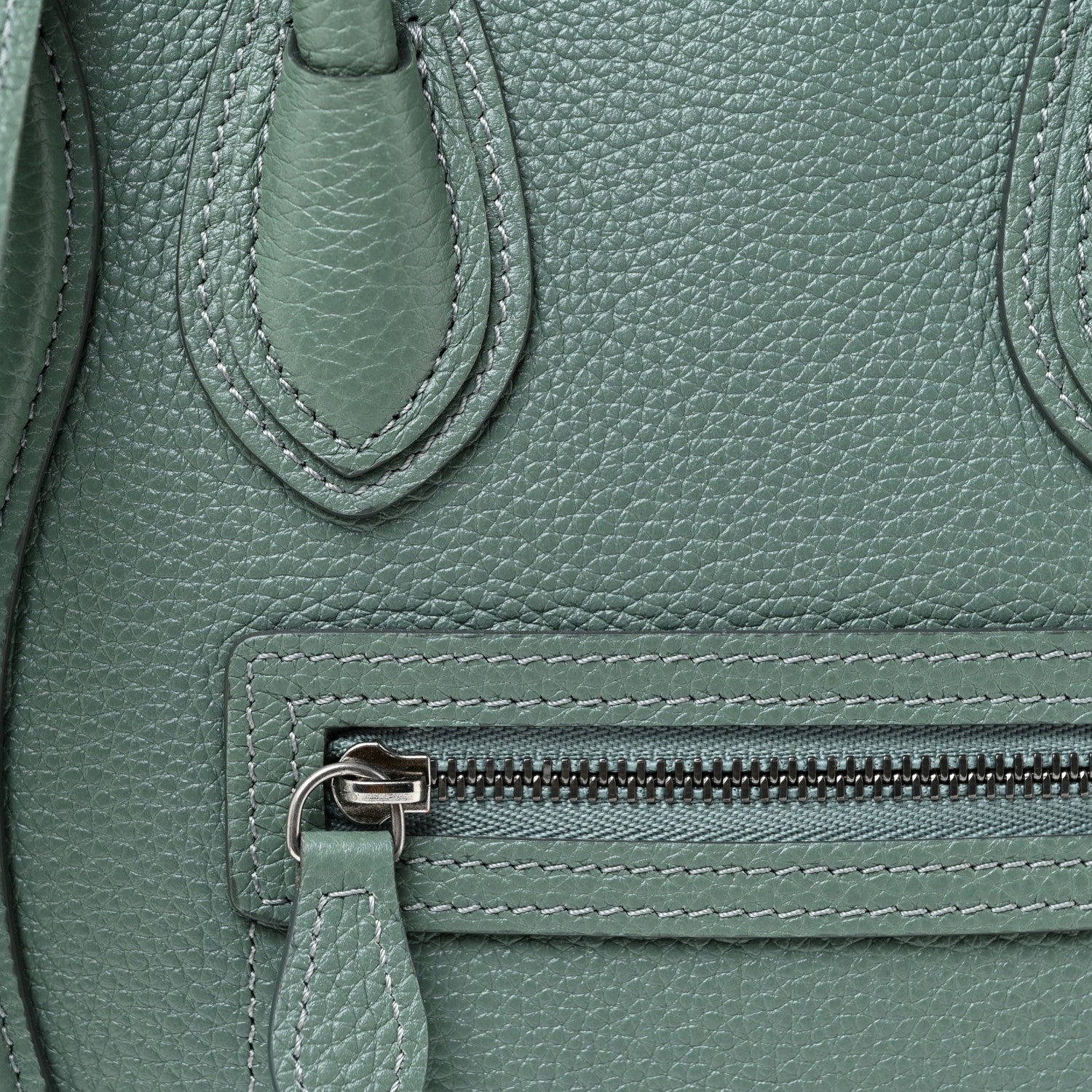 Celine Drummed Calfskin Nano Luggage Celadon 8 of 10