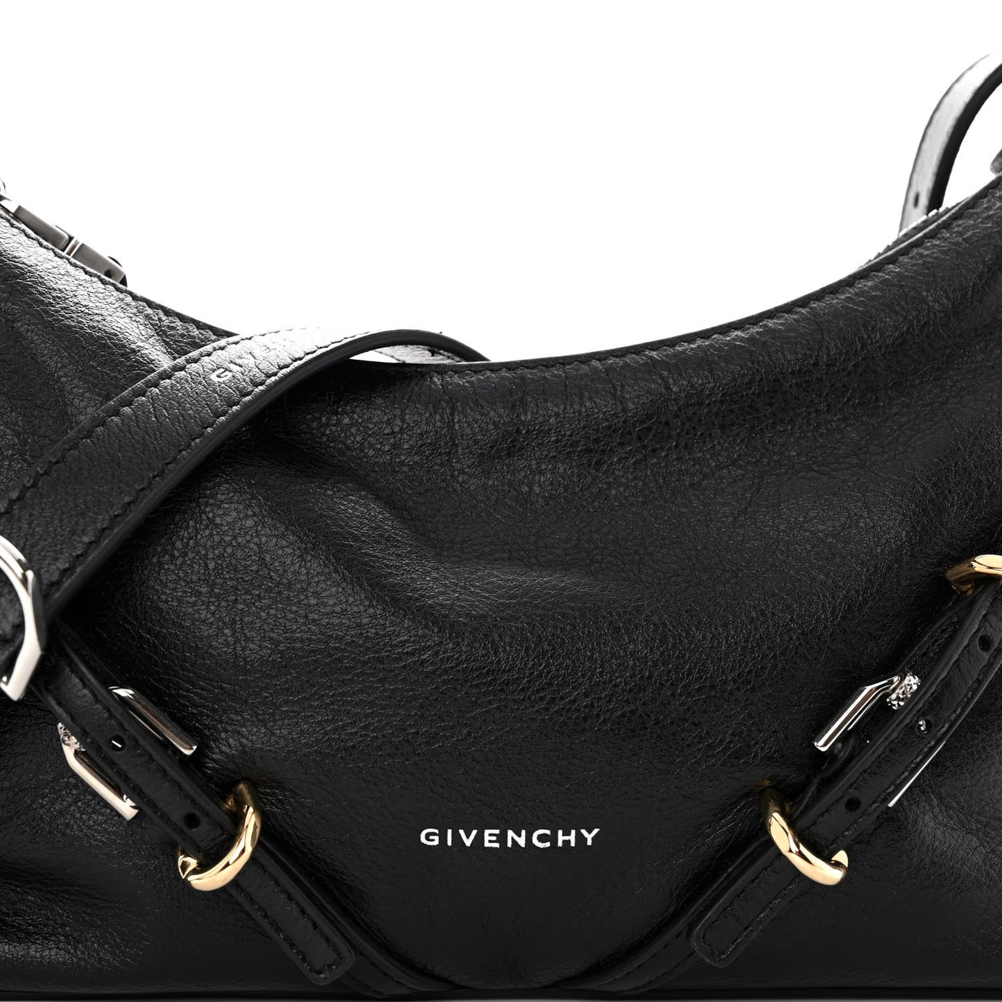 Tumbled Calfskin Mini Voyou Boyfriend Party Bag Black