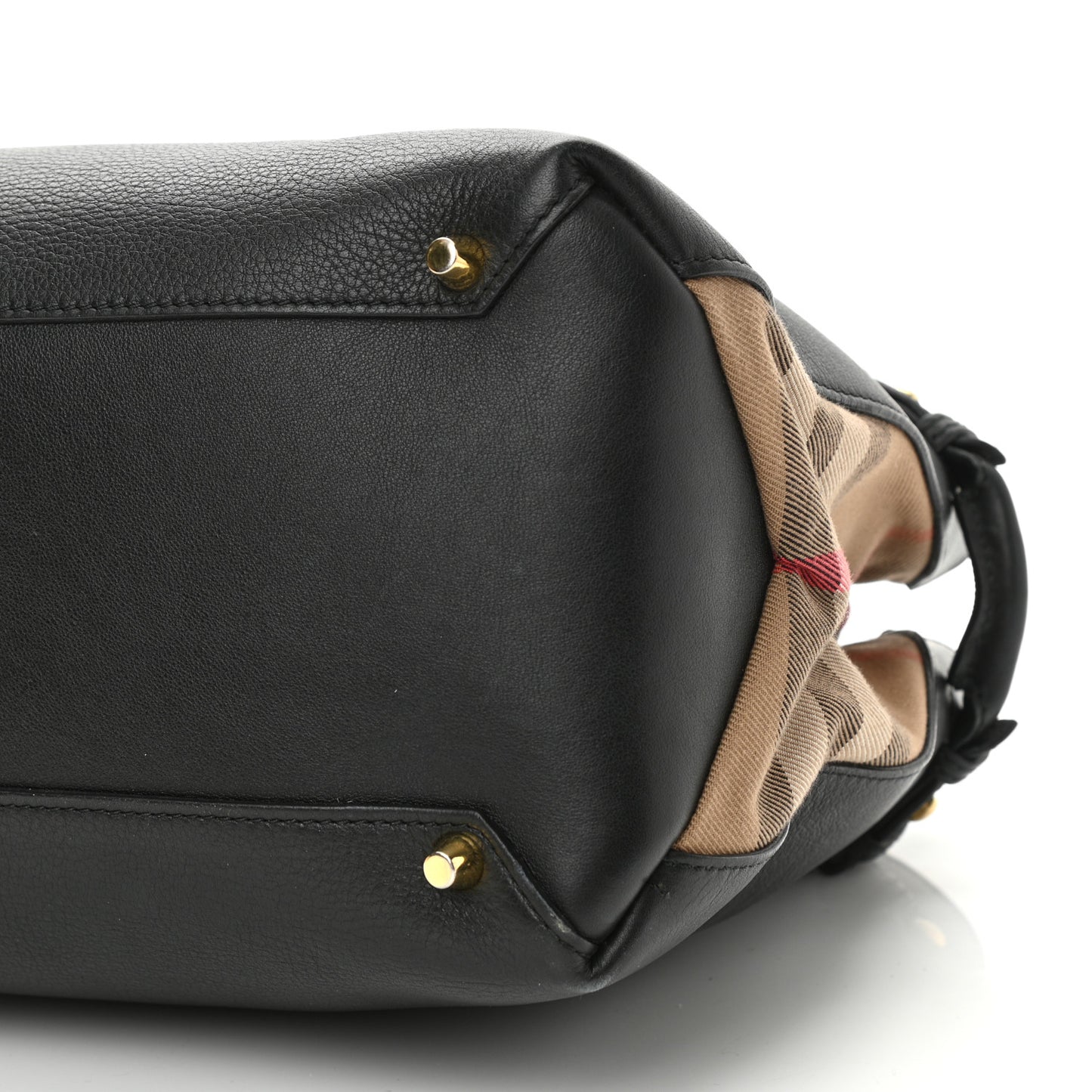 Derby Calfskin House Check Medium Banner Tote Black
