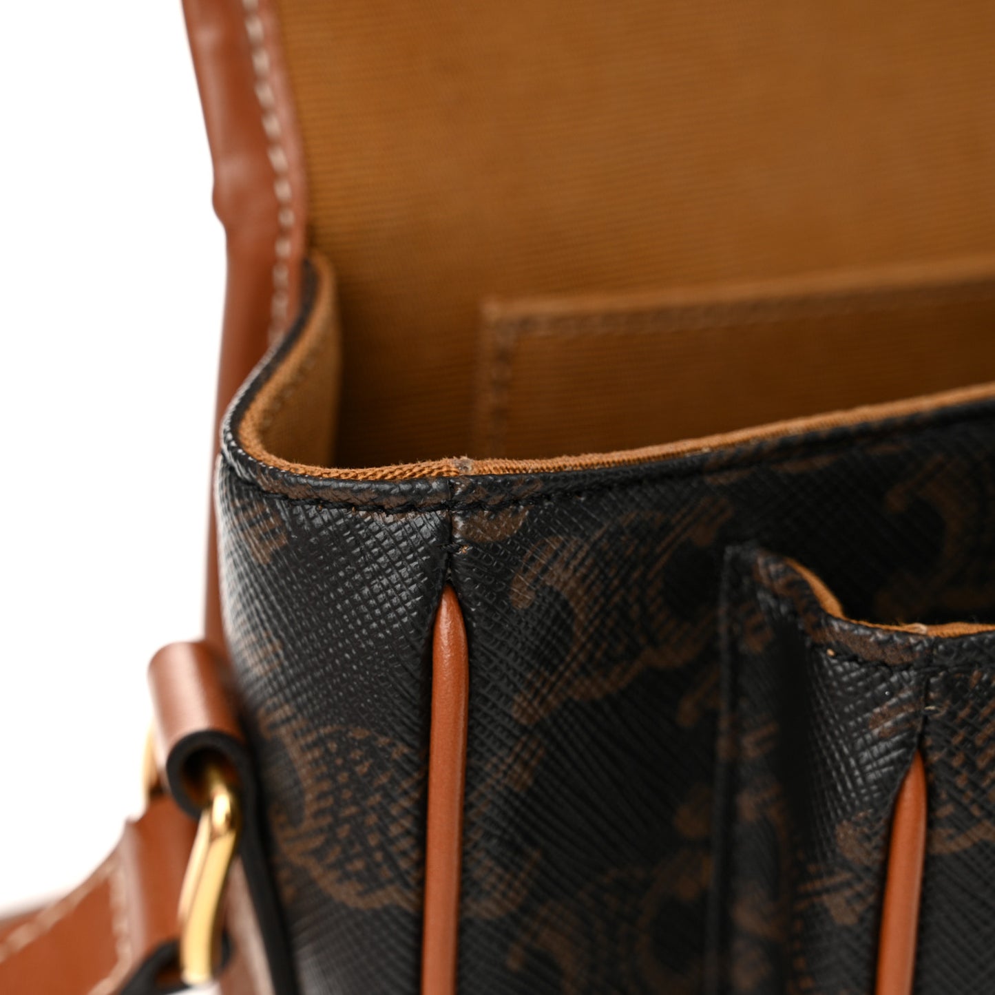 Triomphe Canvas Medium Folco Bag Tan