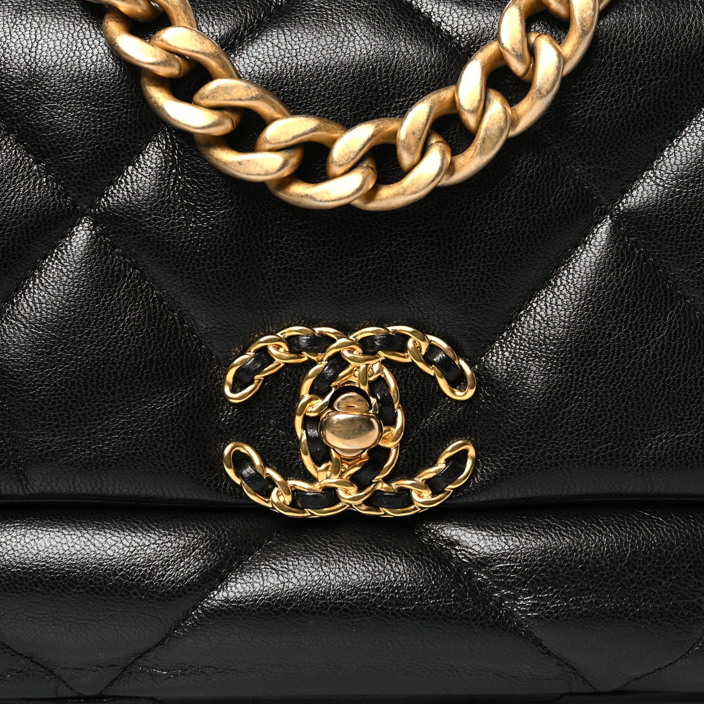 Goatskin Quilted Medium Chanel 19 Flap Black