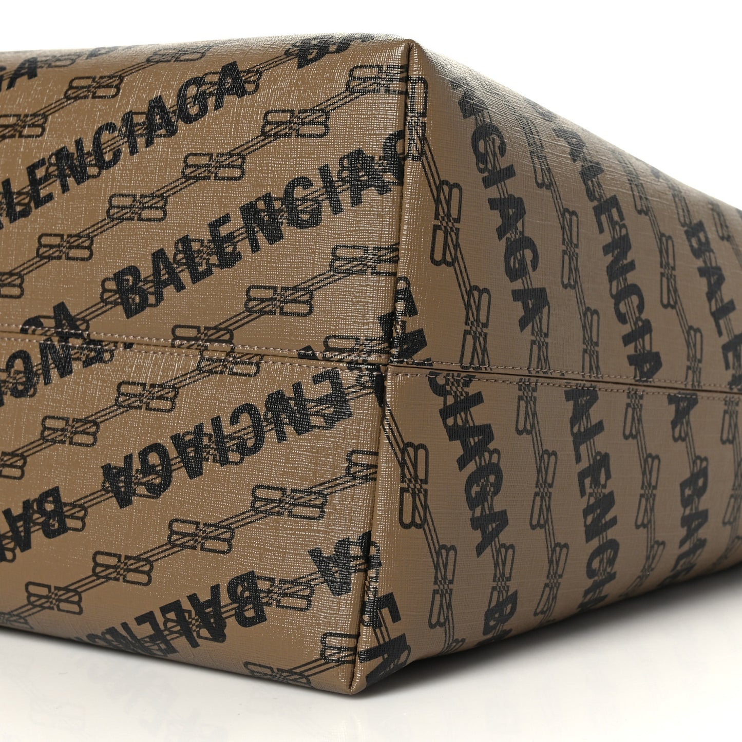 Coated Canvas BB Monogram Allover Logo Signature Tote Beige Brown Black