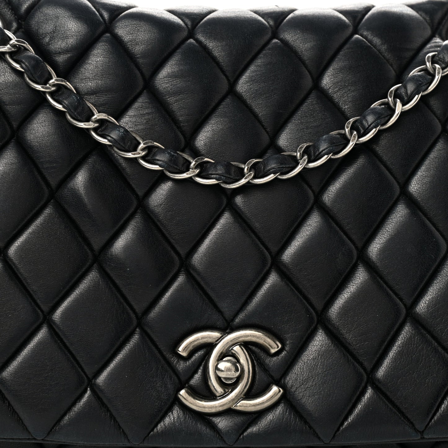 Lambskin Large New Bubble Flap Black