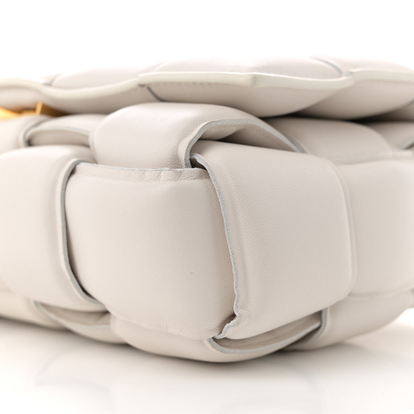 Nappa Maxi Intreccio Padded Cassette Crossbody Bag Chalk