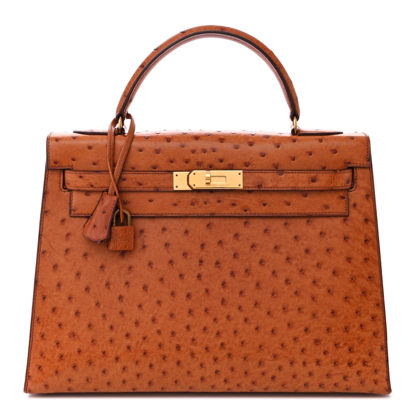 Ostrich Kelly Sellier 32 Gold