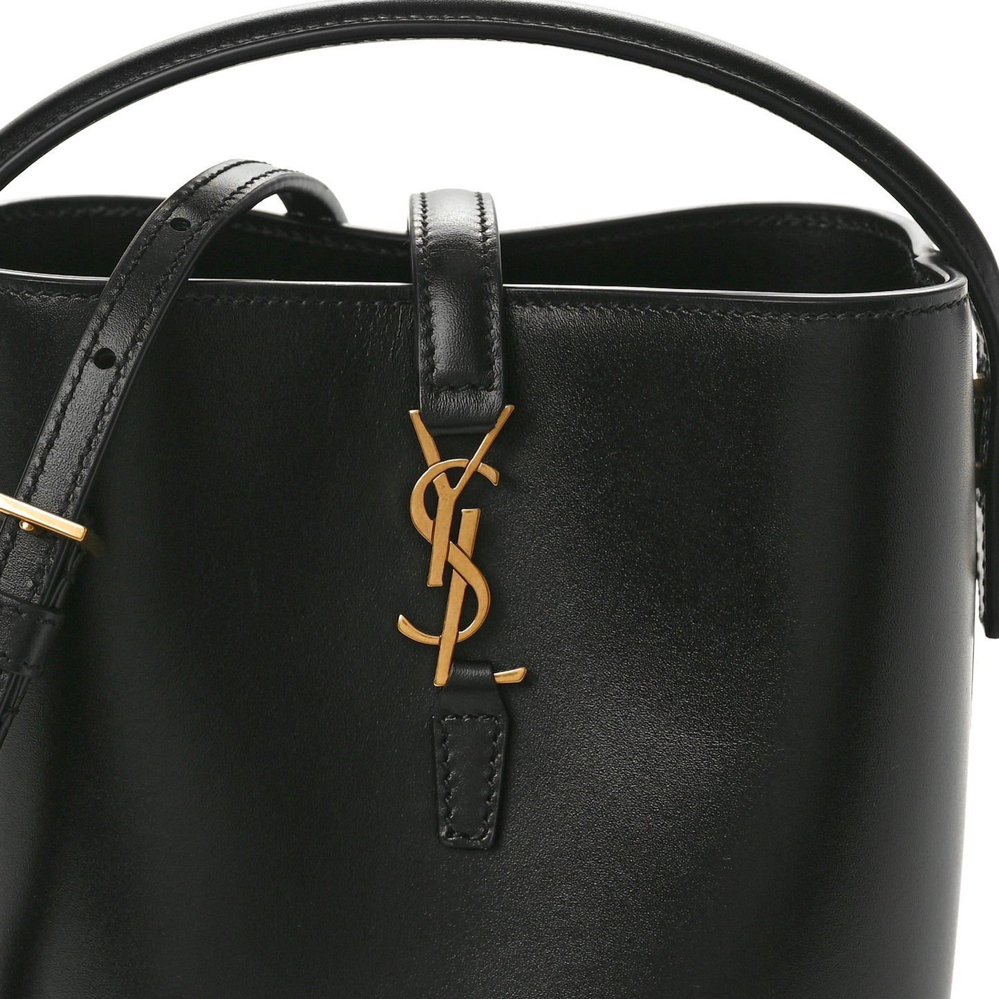 Shiny Calfskin Le 37 Mini Bucket Bag Black