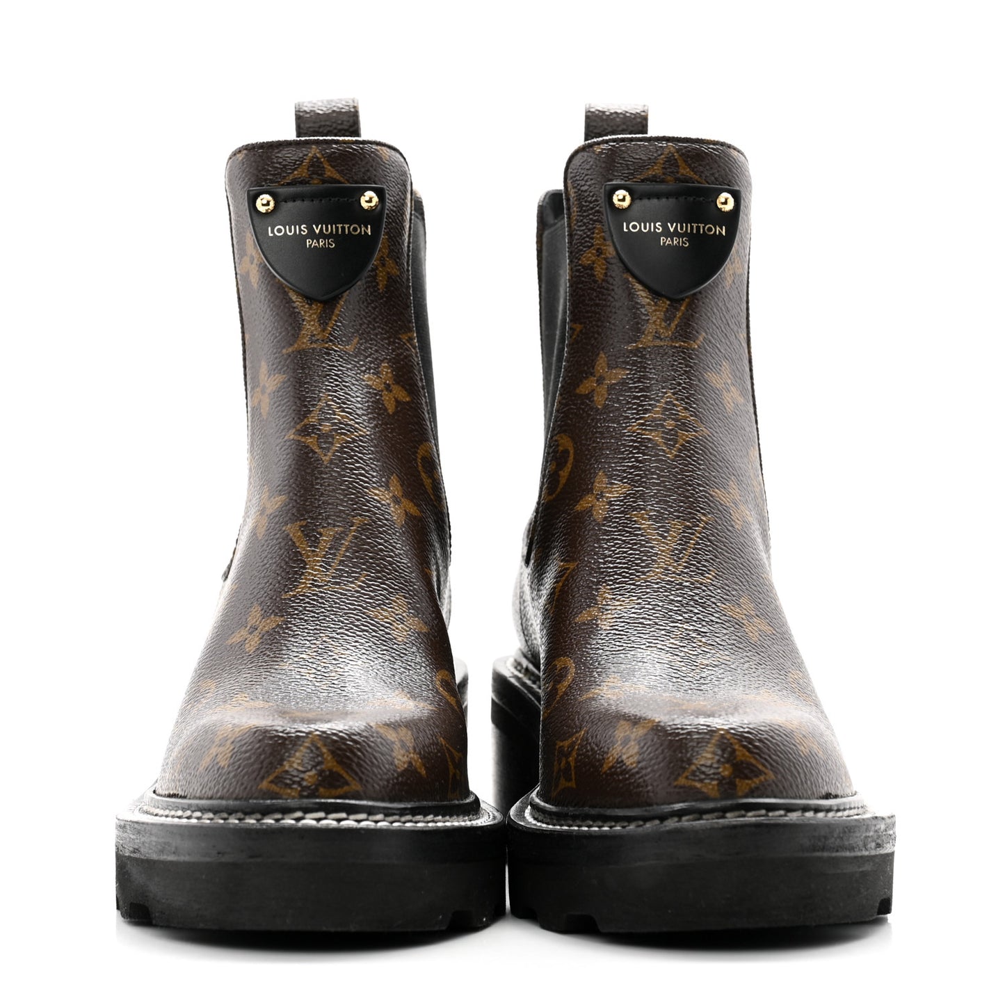Patent Monogram LV Beaubourg Ankle Boots 36 Black