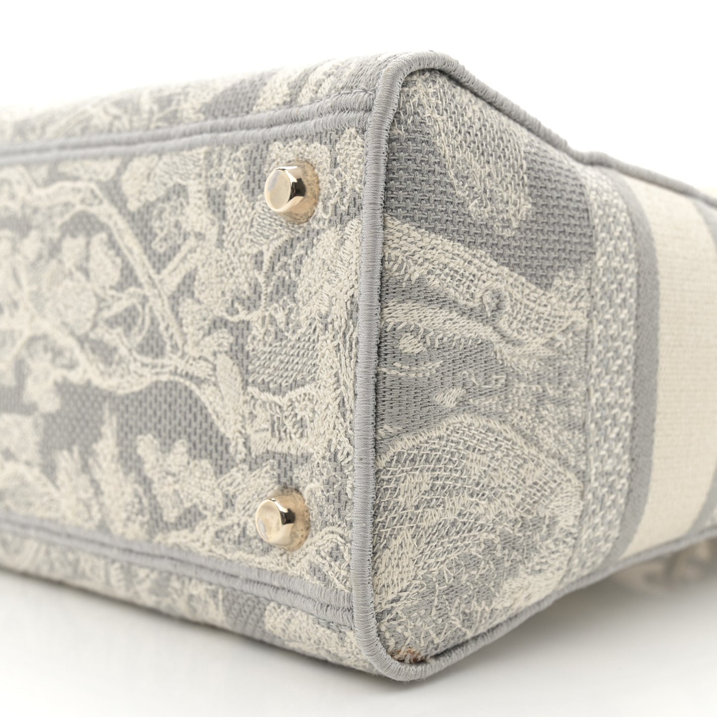 Canvas Toile De Jouy Reverse Embroidered Medium Lady D-Lite Gray
