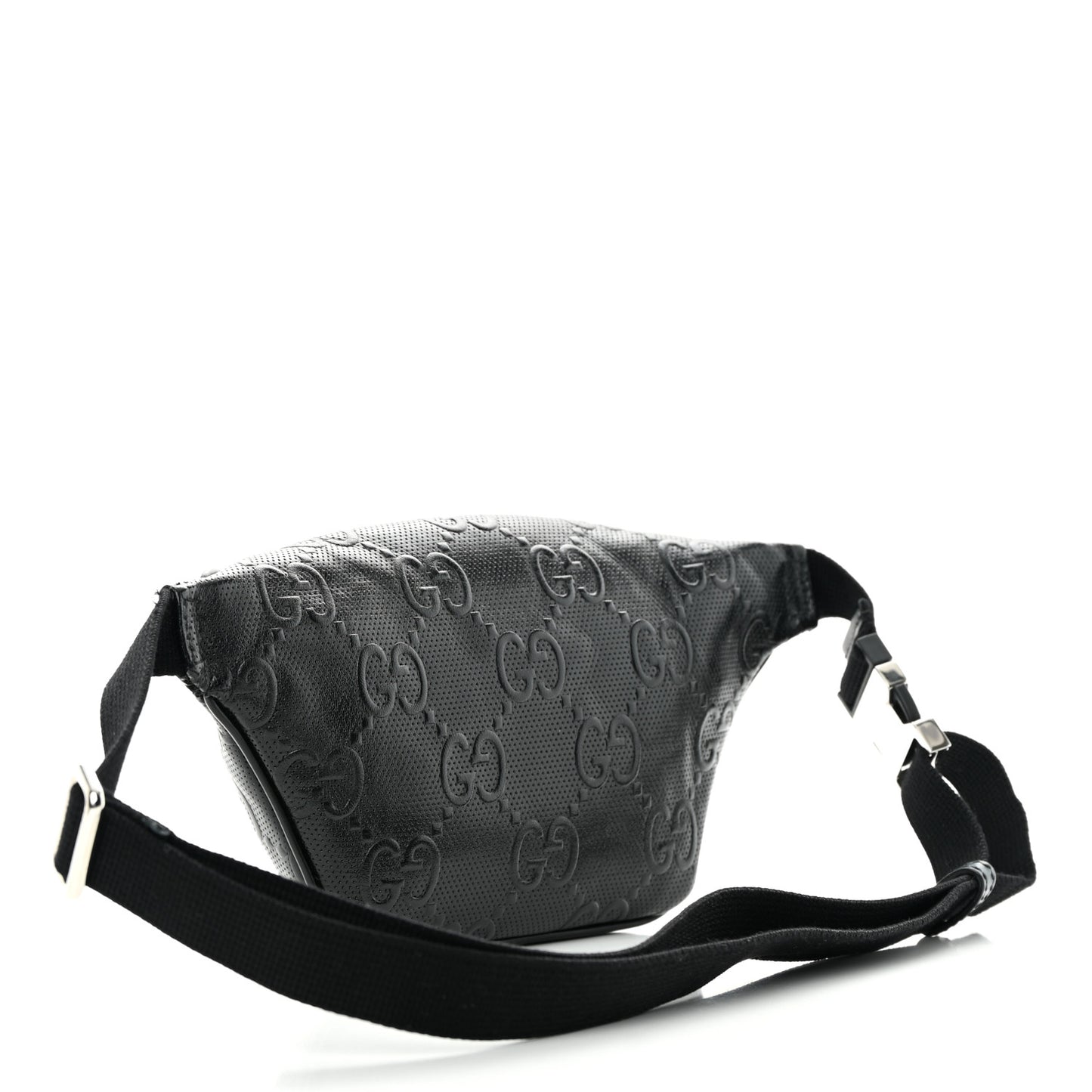 Calfskin GG Tennis Embossed Belt Bag Black