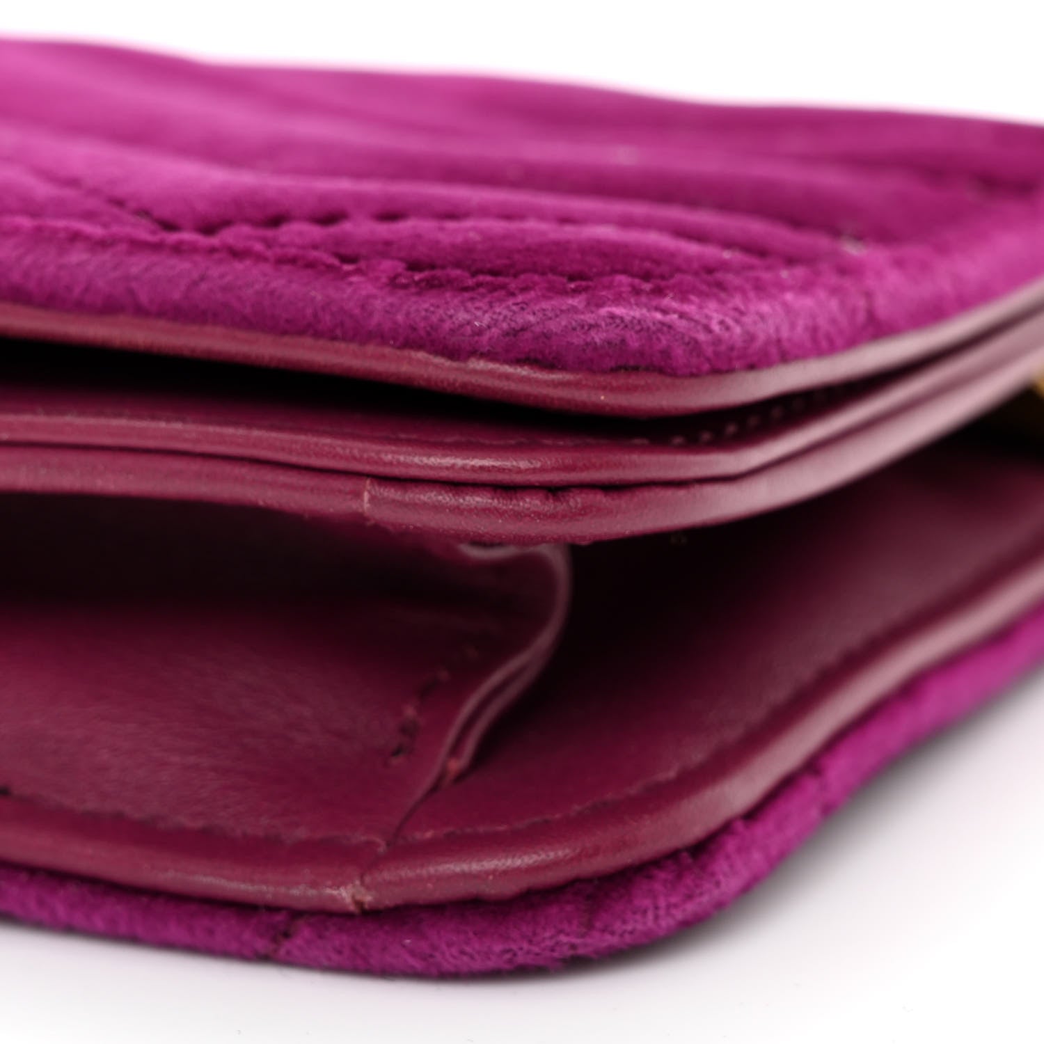 Gucci Velvet Matelasse GG Marmont Mini Bag Fuchsia Violet Cyclamen 9 of 12