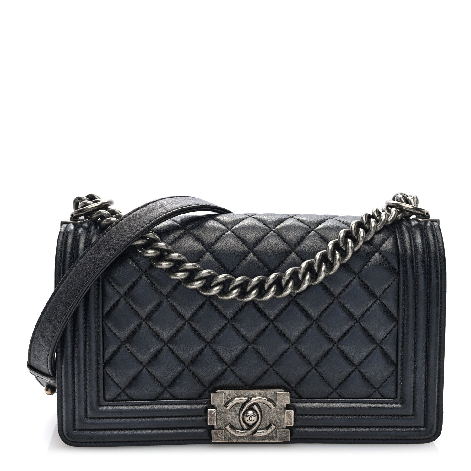 Chanel Lambskin Quilted Medium Boy Flap Black 1 of 10