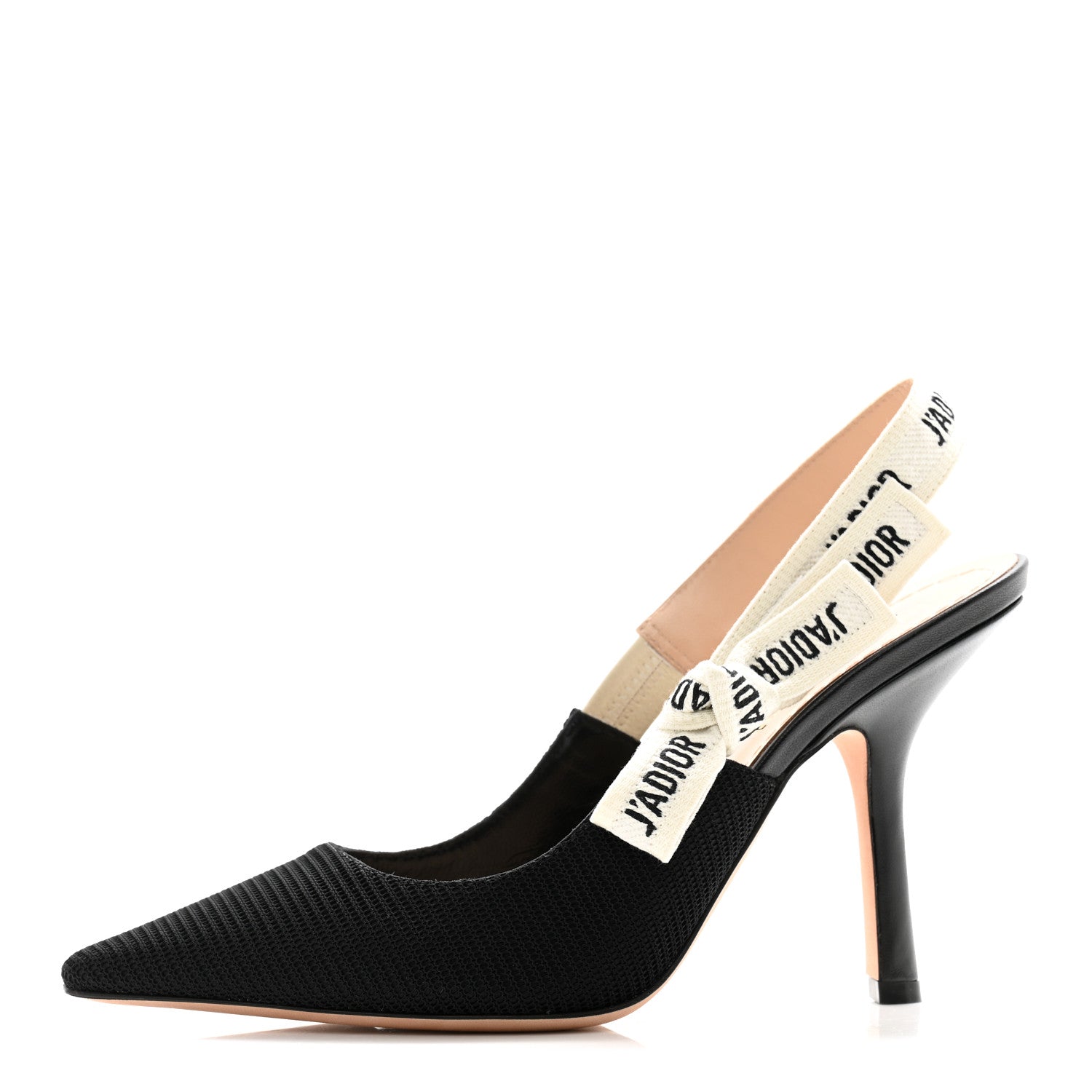 Christian Dior Technical Canvas Ribbon J'Adior Slingback 100mm Pumps 38.5 Black 1 of 12