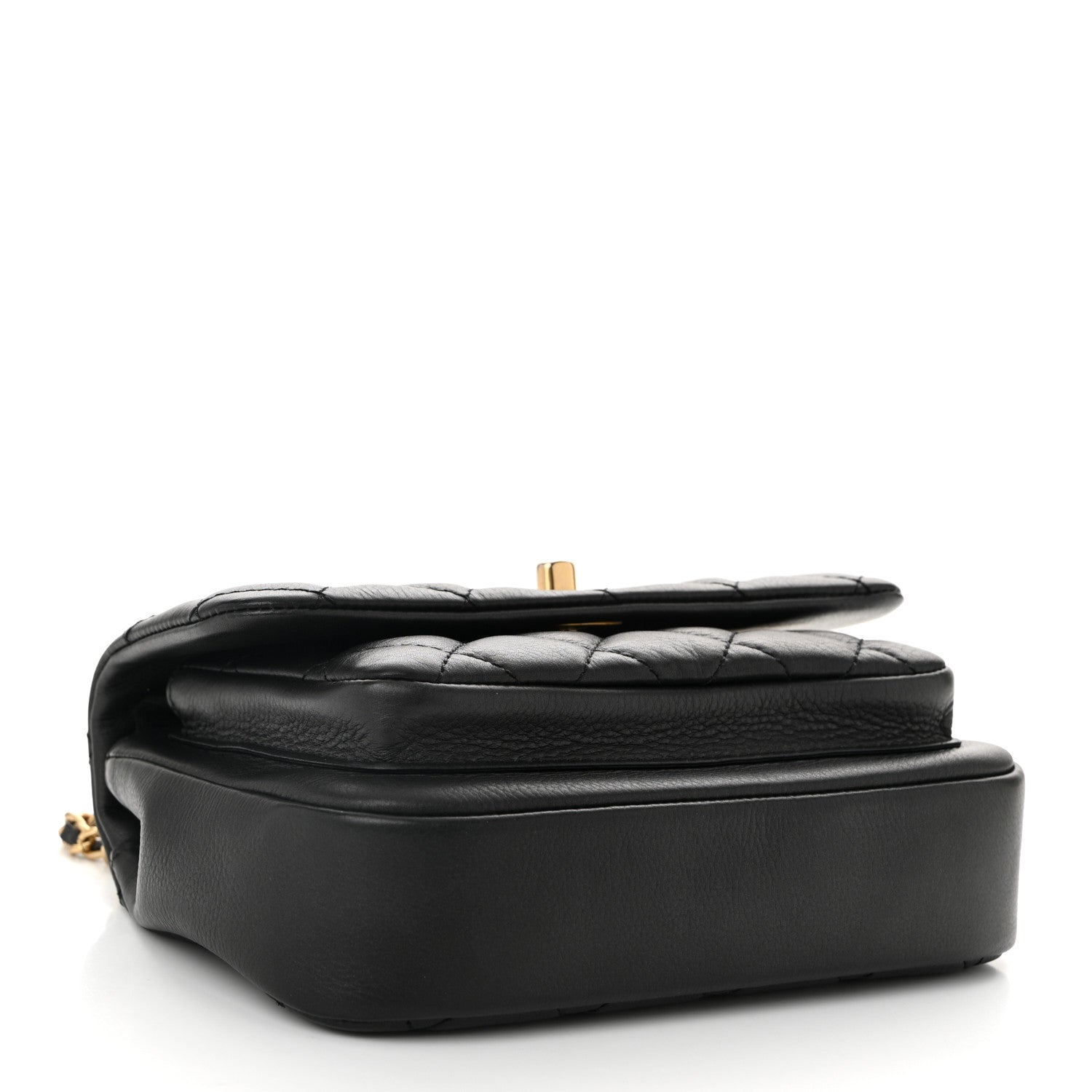 Chanel Calfskin Quilted Top Handle Flap Black 4 of 11