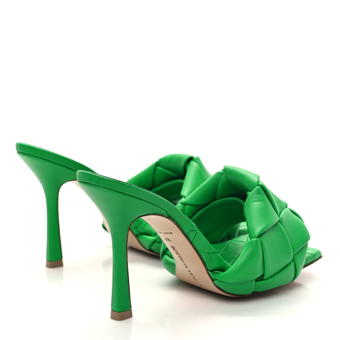 Nappa Maxi Intrecciato Lido 90mm Mule Sandals 37 Grass