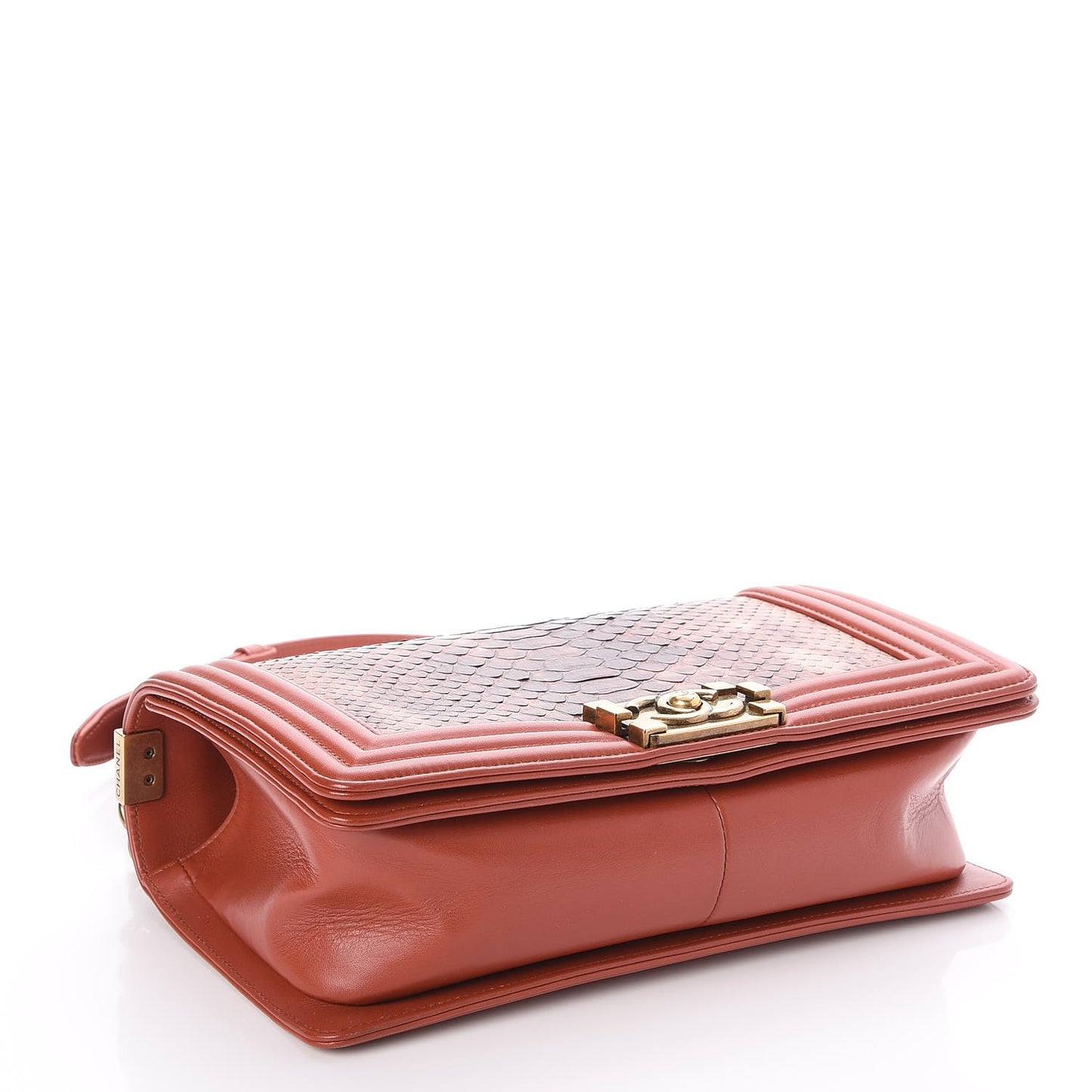 Python Medium Boy Flap Dark Orange
