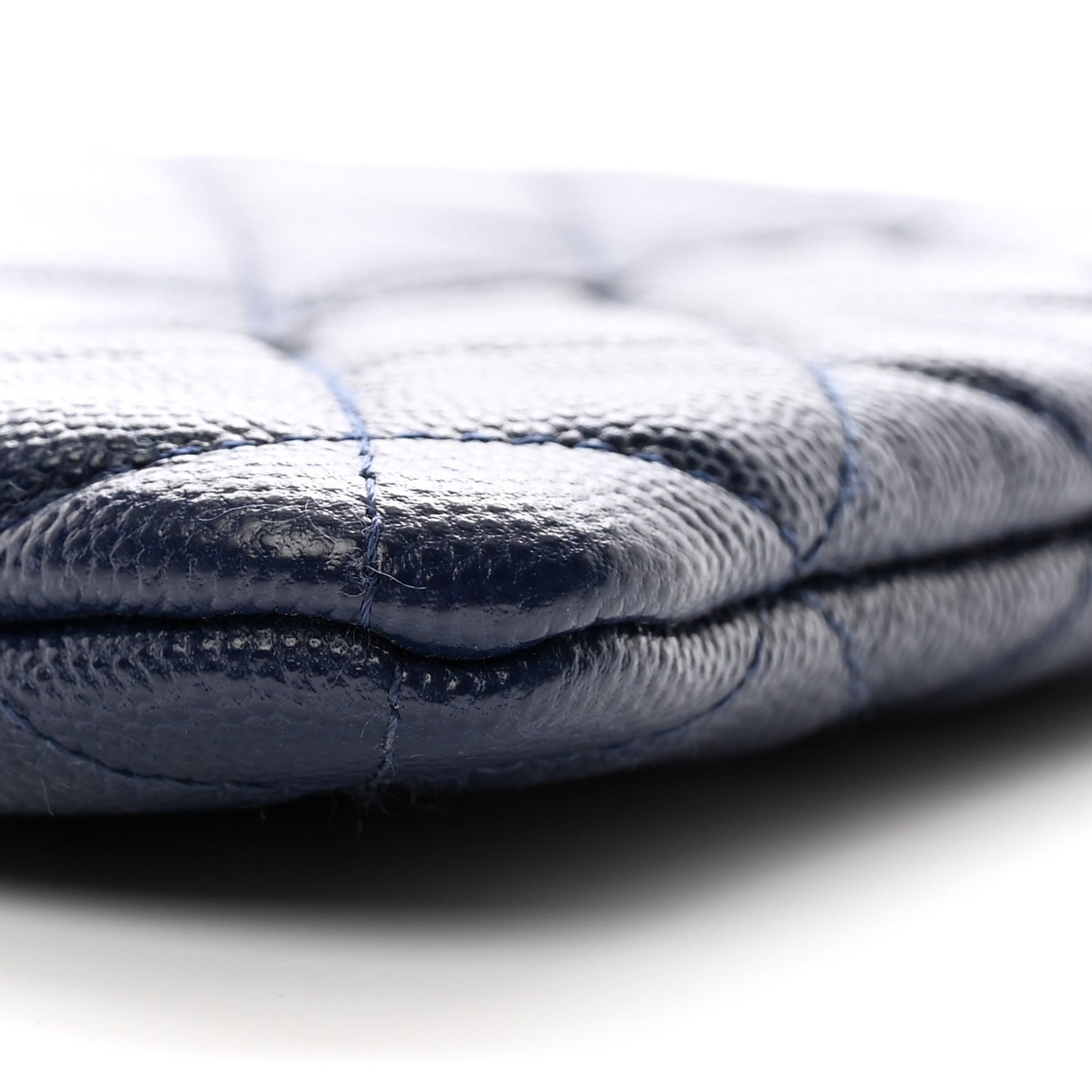 Caviar Quilted Large Cosmetic Case Navy