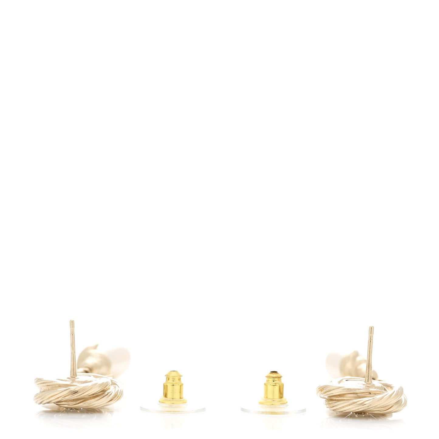 Metal Crystal Pearl Flower CC Drop Earrings Gold White