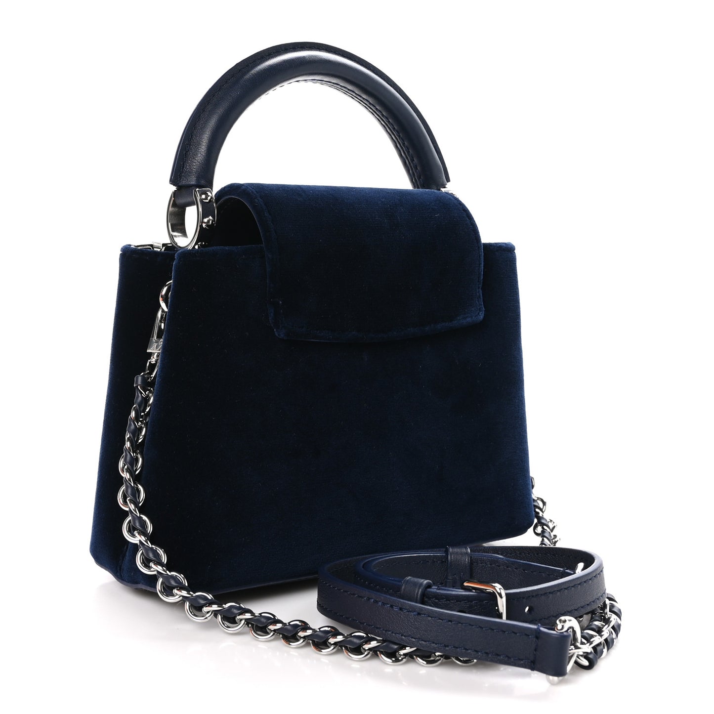 Velvet Crystal Capucines Mini Midnight Blue