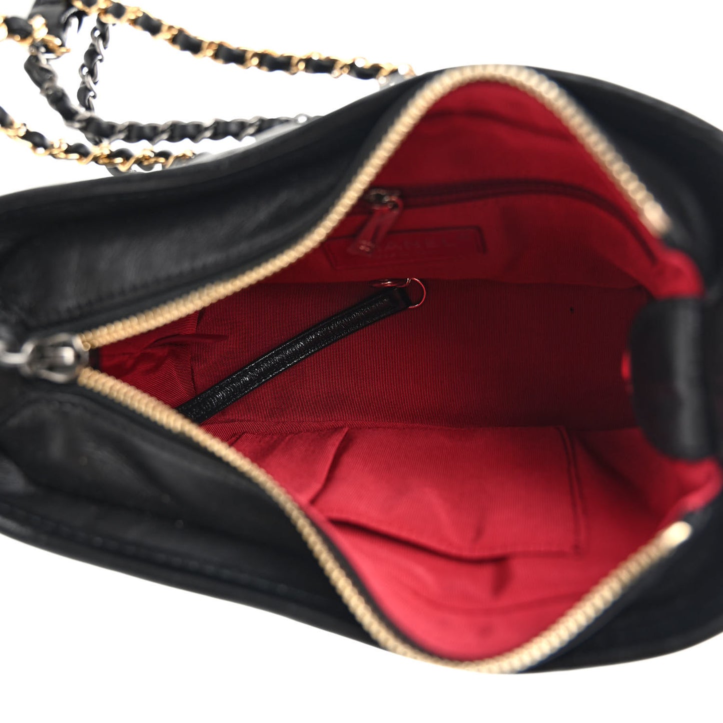 Aged Calfskin Quilted Small Gabrielle Hobo Black