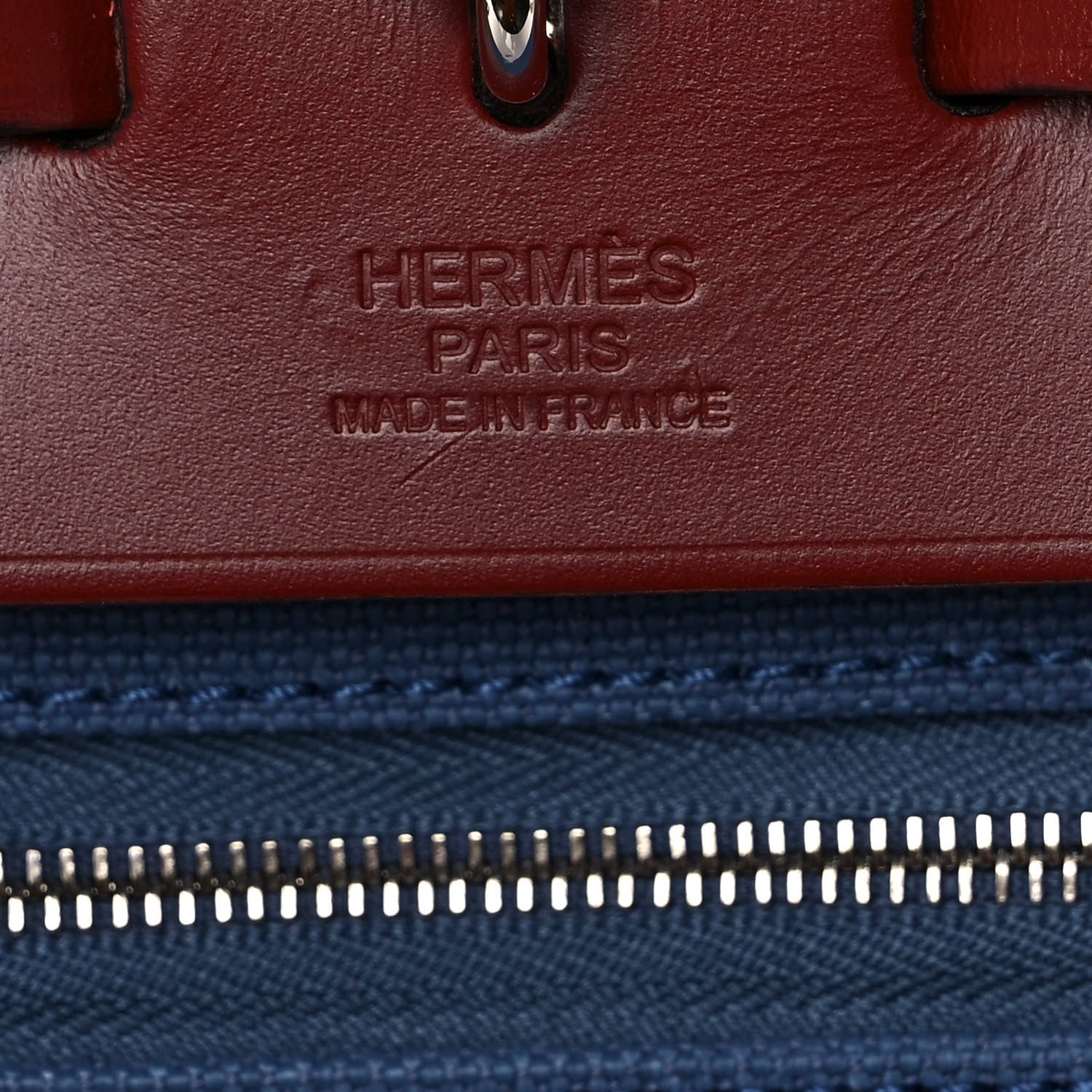 Hermes Vache Hunter Toile Militaire Herbag Zip 31 PM Bleu Agate Rouge H 9 of 15