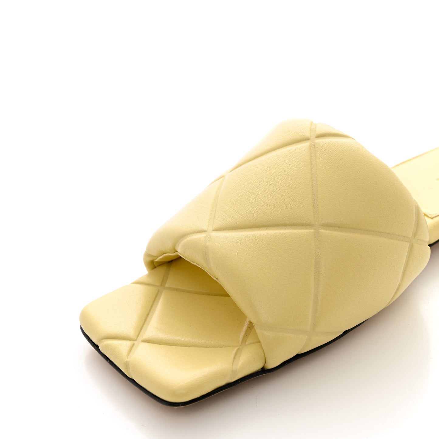 Nappa Quilted Rubber Lido Flat Sandals 39 Moon Beam