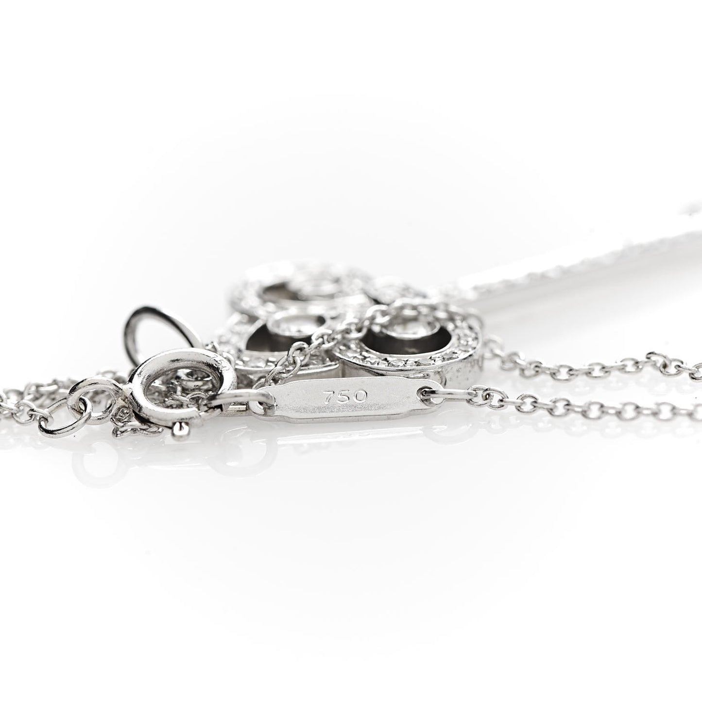 Platinum Diamond .41ct Fleur De Lis Key Pendant Necklace