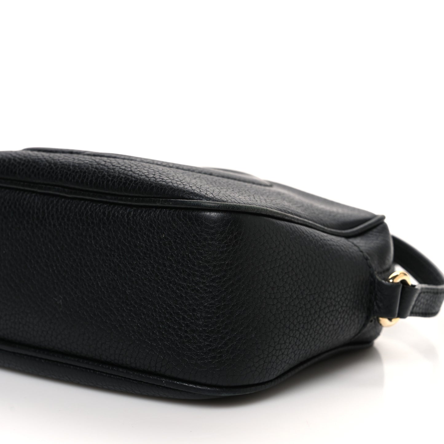 Pebbled Calfskin Small Soho Disco Bag Black