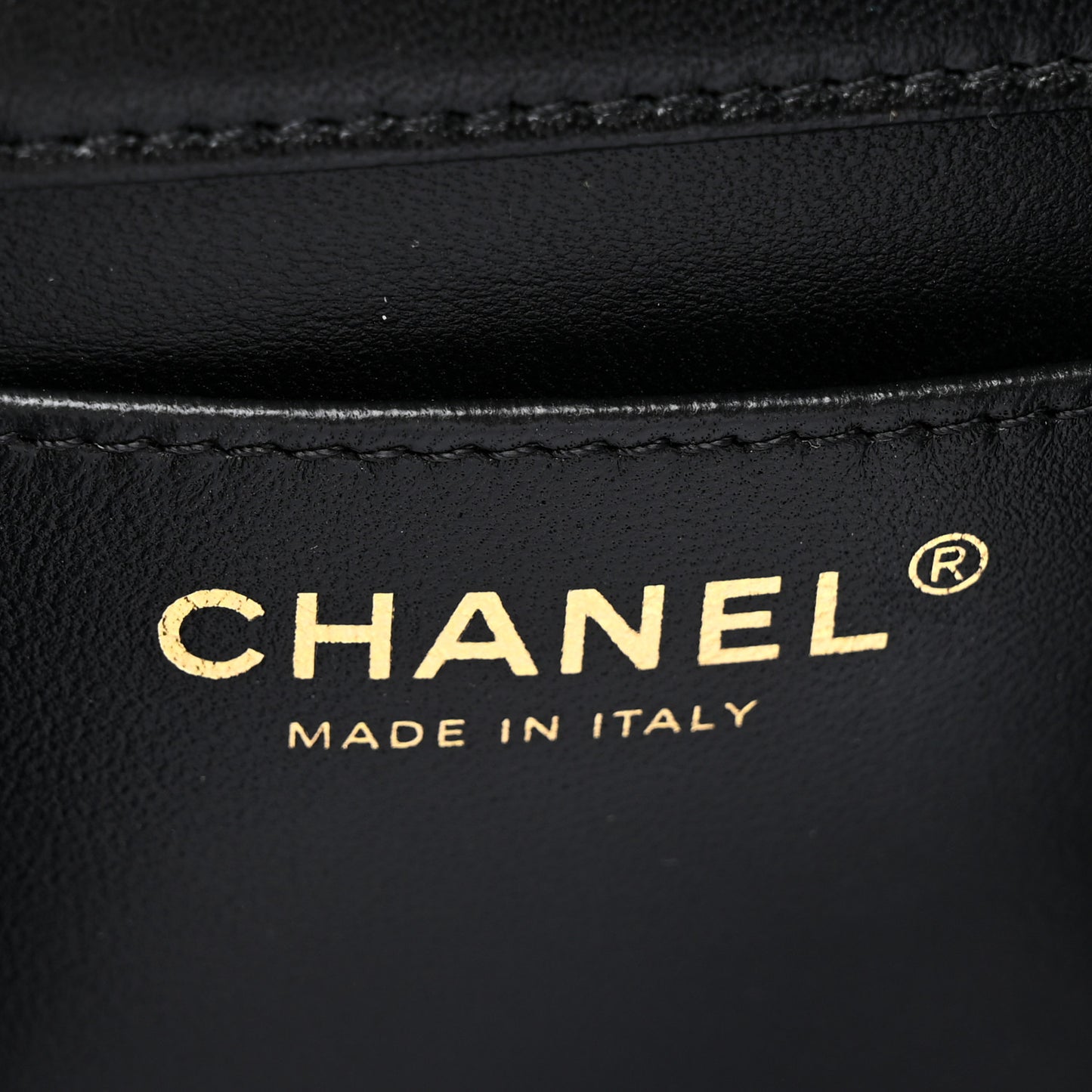 Shiny Lambskin Quilted Pearl Twist Mini Square Flap Black