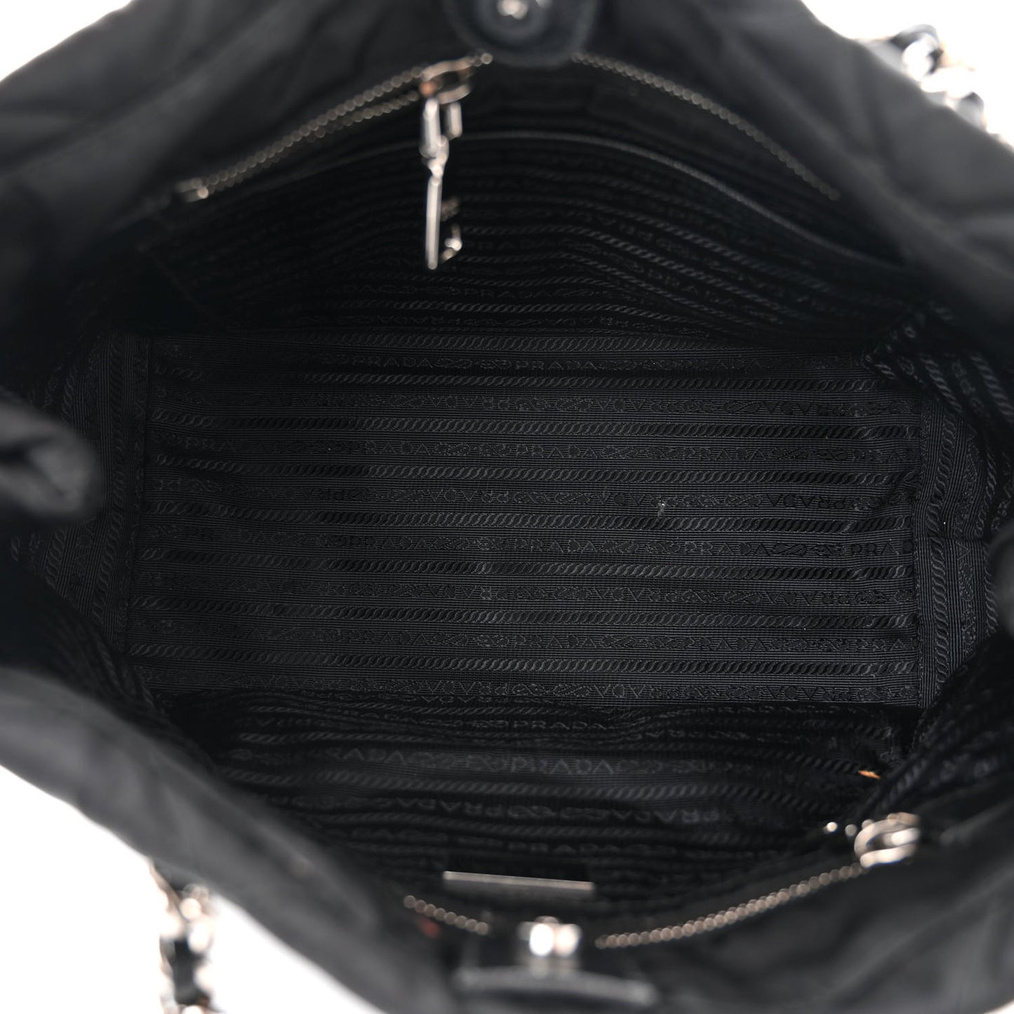 Nylon Tessuto Impuntu Quilted Tote Black