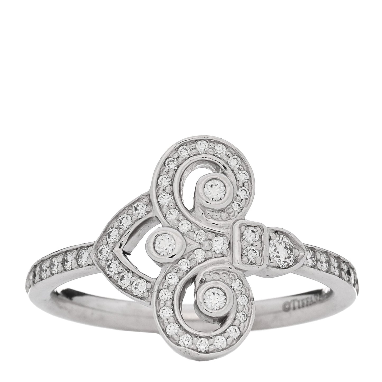 Platinum Diamond Fleur De Lis Ring 52 6