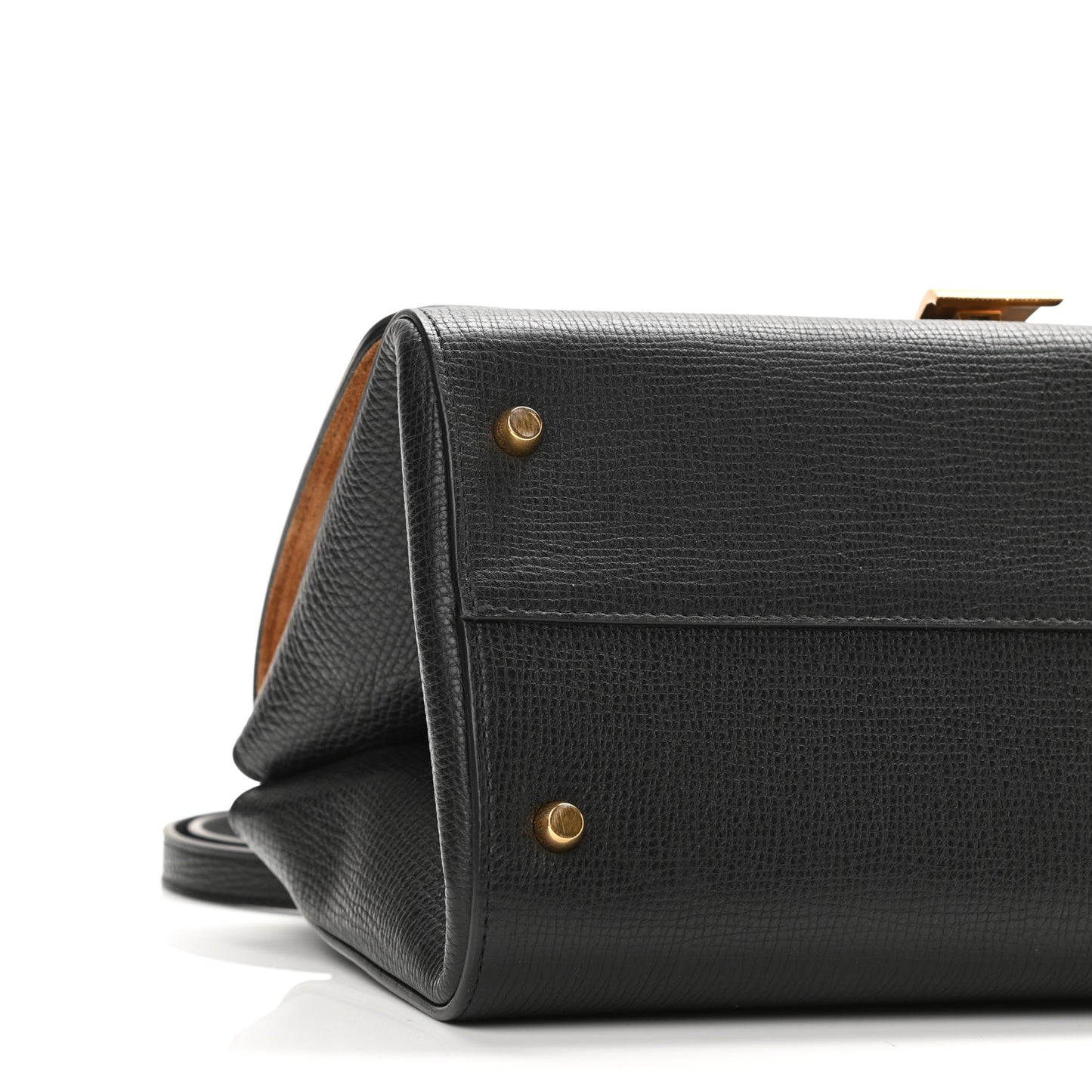 Textured Calfskin Small BV Angle Shoulder Bag Black