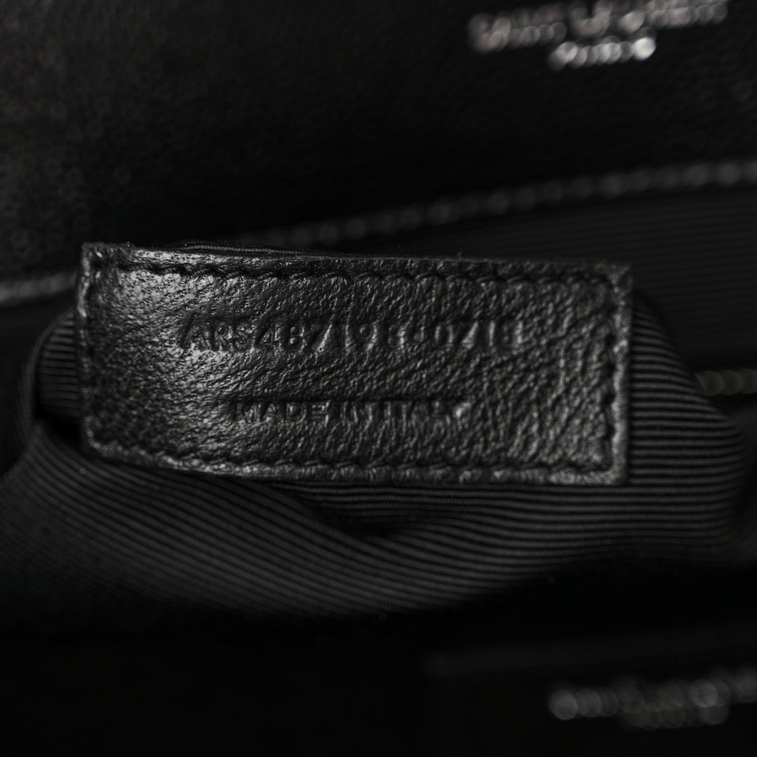 Saint Laurent Grain De Poudre Matelasse Chevron Large Monogram Satchel Black 6 of 10