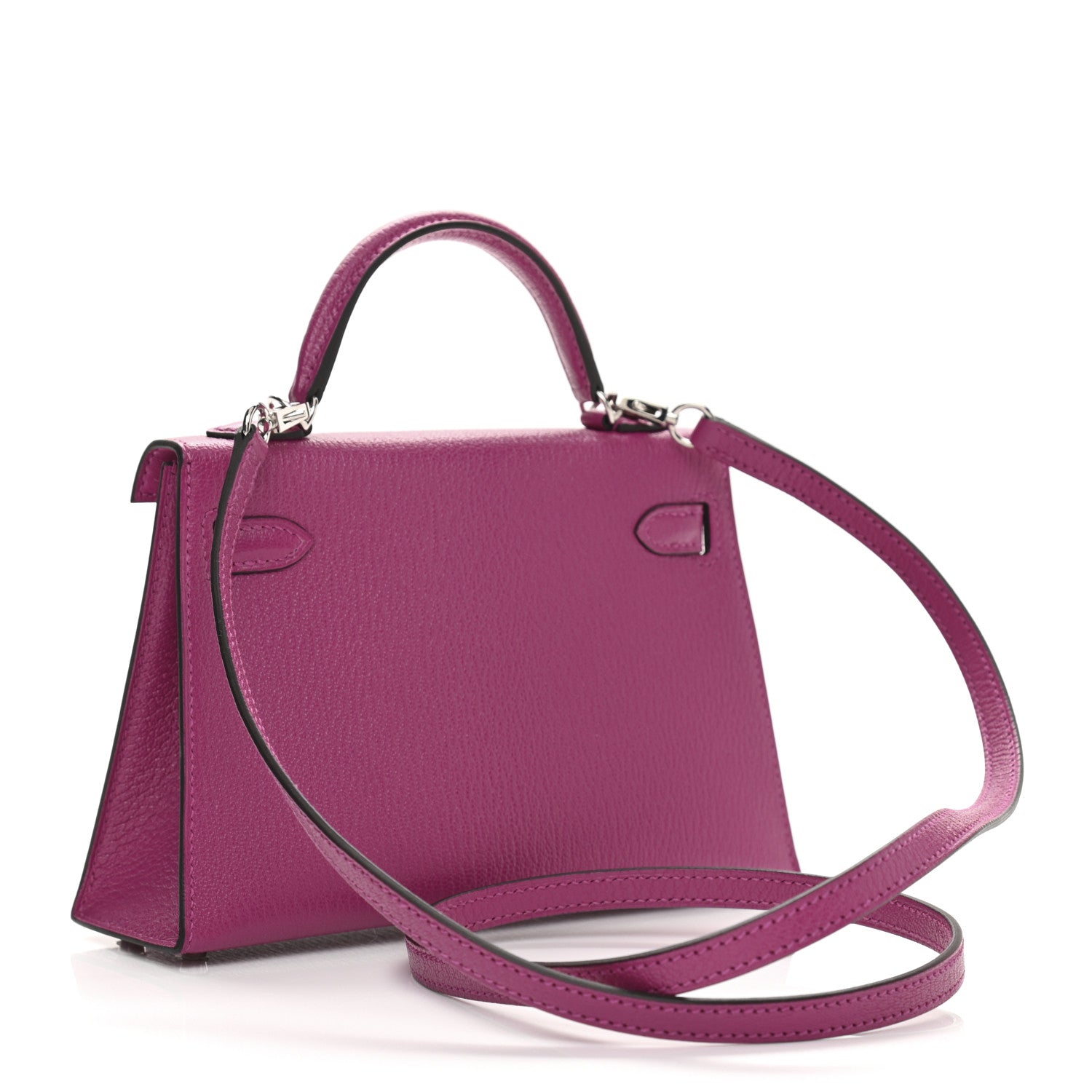 Hermes Chevre Mysore Mini Kelly Sellier 20 Rose Pourpre 3 of 13
